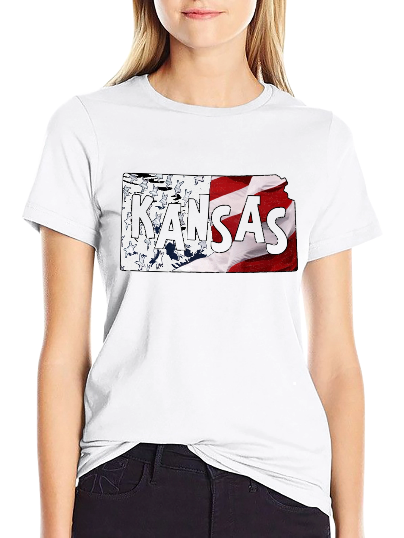 Kansas State Flag T-Shirt - Black