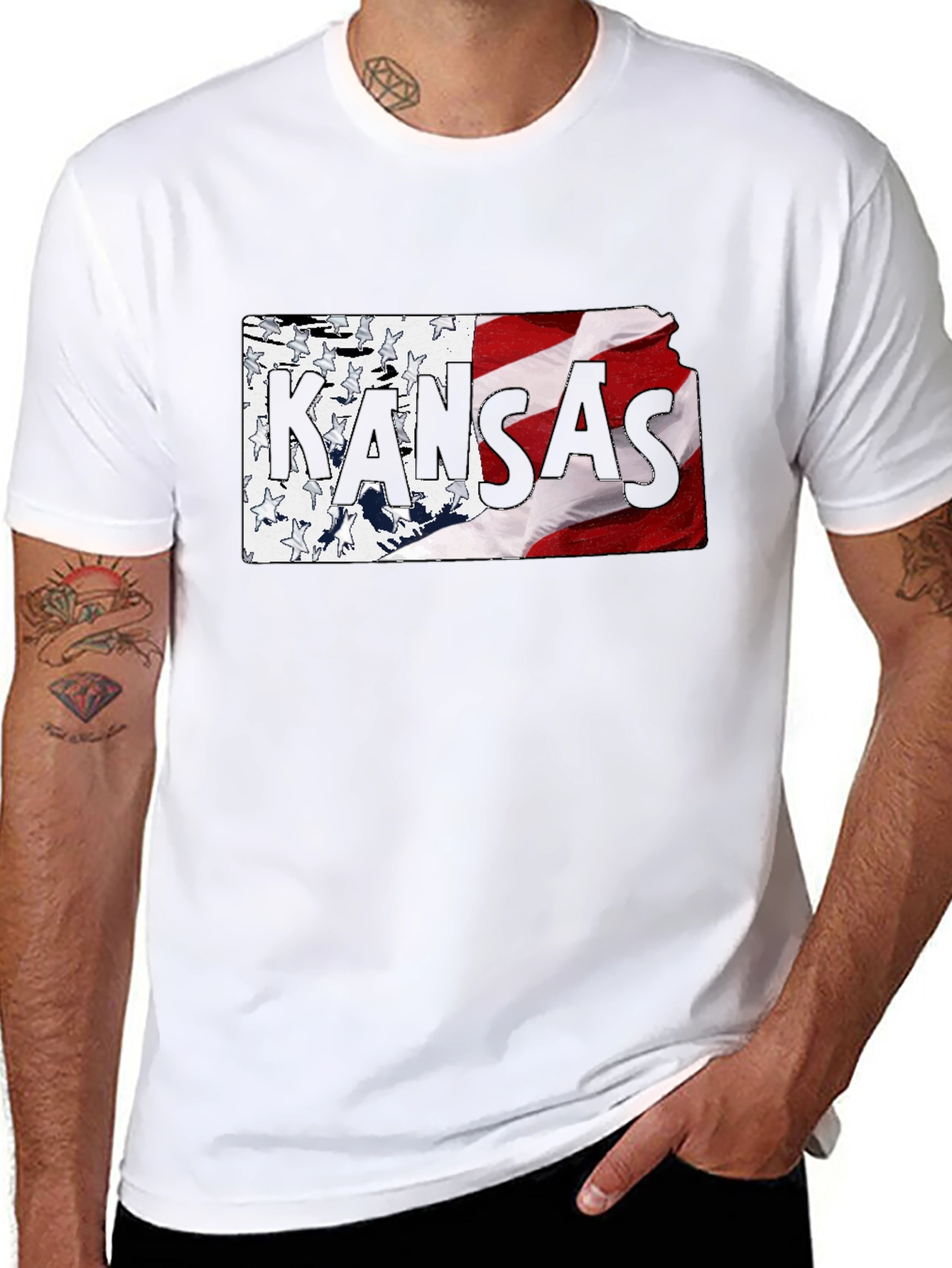 Kansas State Flag T-Shirt - Black