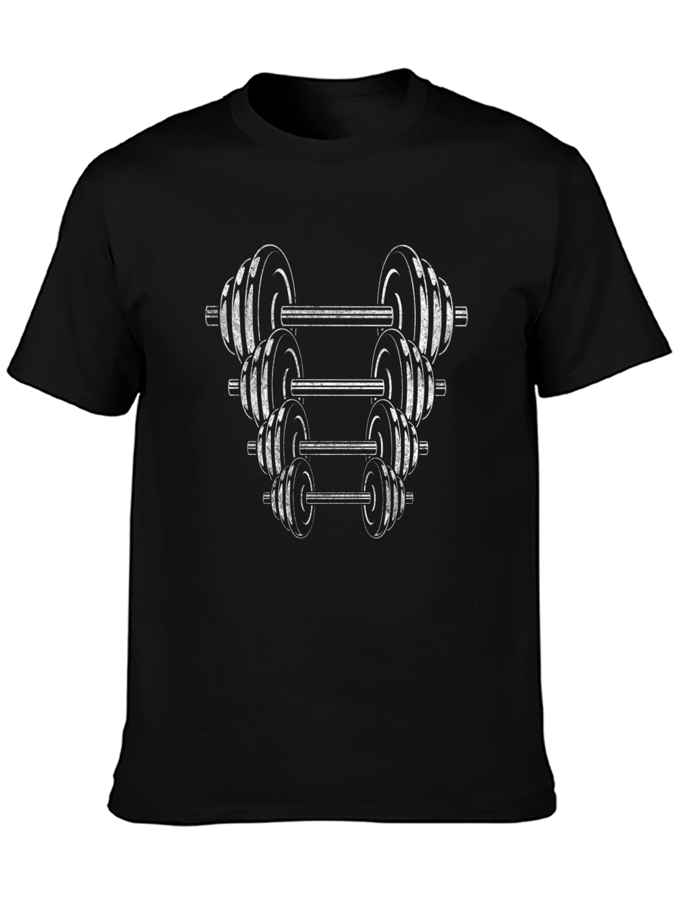 Weightlifting T-Shirt - Stacked Dumbbell Design