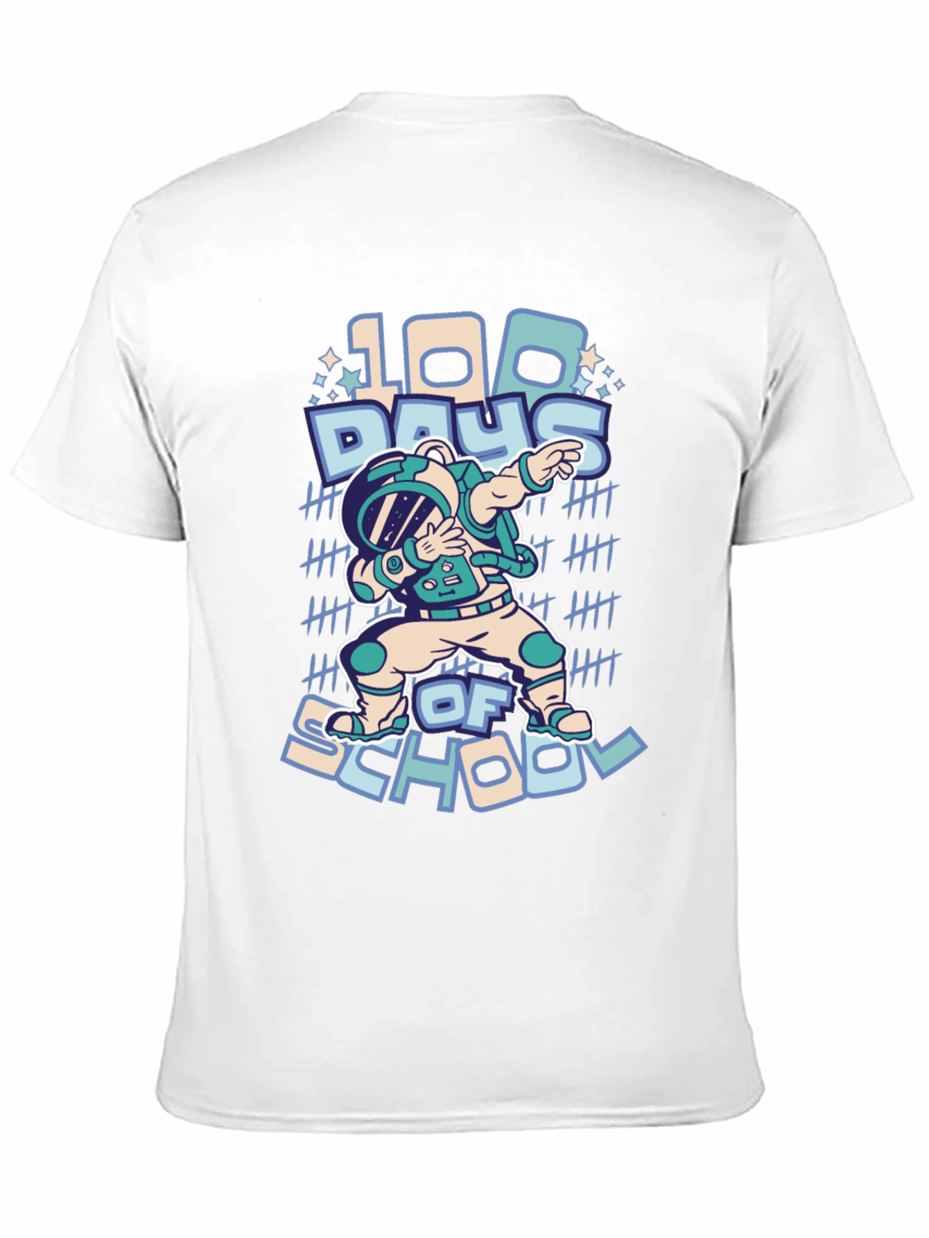 100 Days of School Dab Astronaut Black T-Shirt