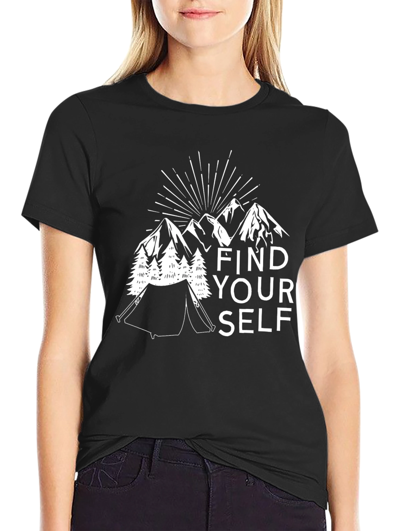 Find Yourself Black Graphic T-Shirt