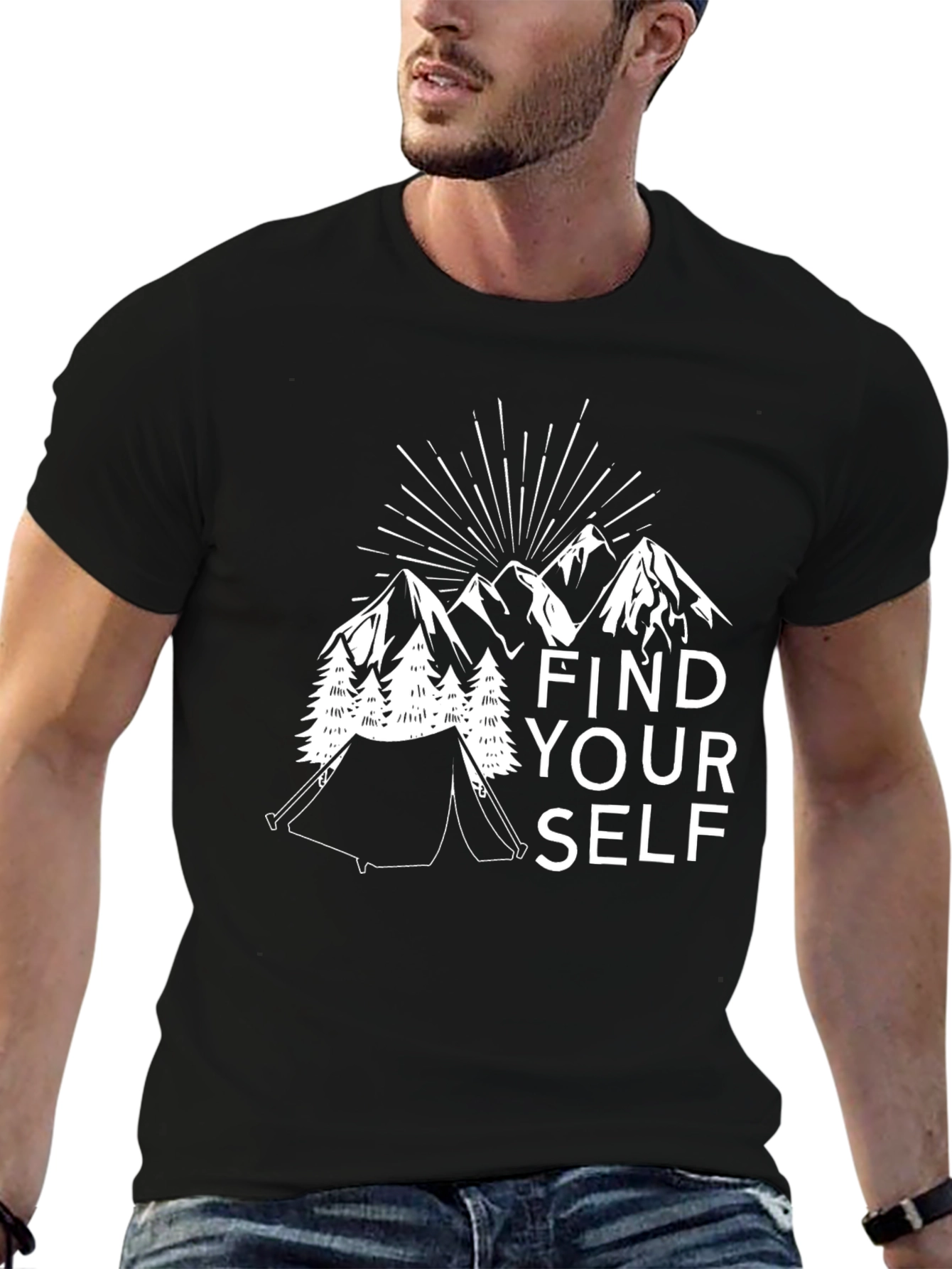 Find Yourself Black Graphic T-Shirt