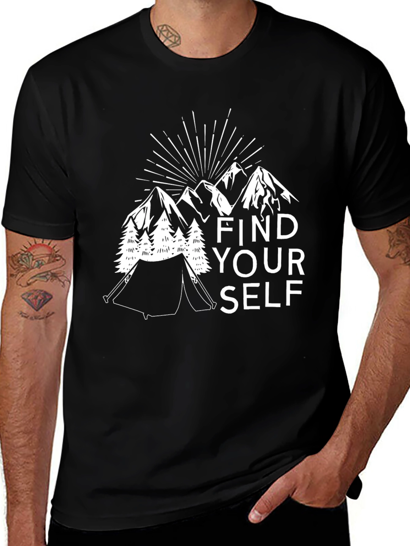 Find Yourself Black Graphic T-Shirt