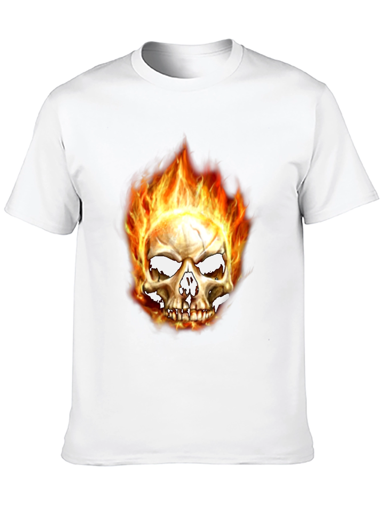 Flaming Skull Graphic Tee - Black T-Shirt