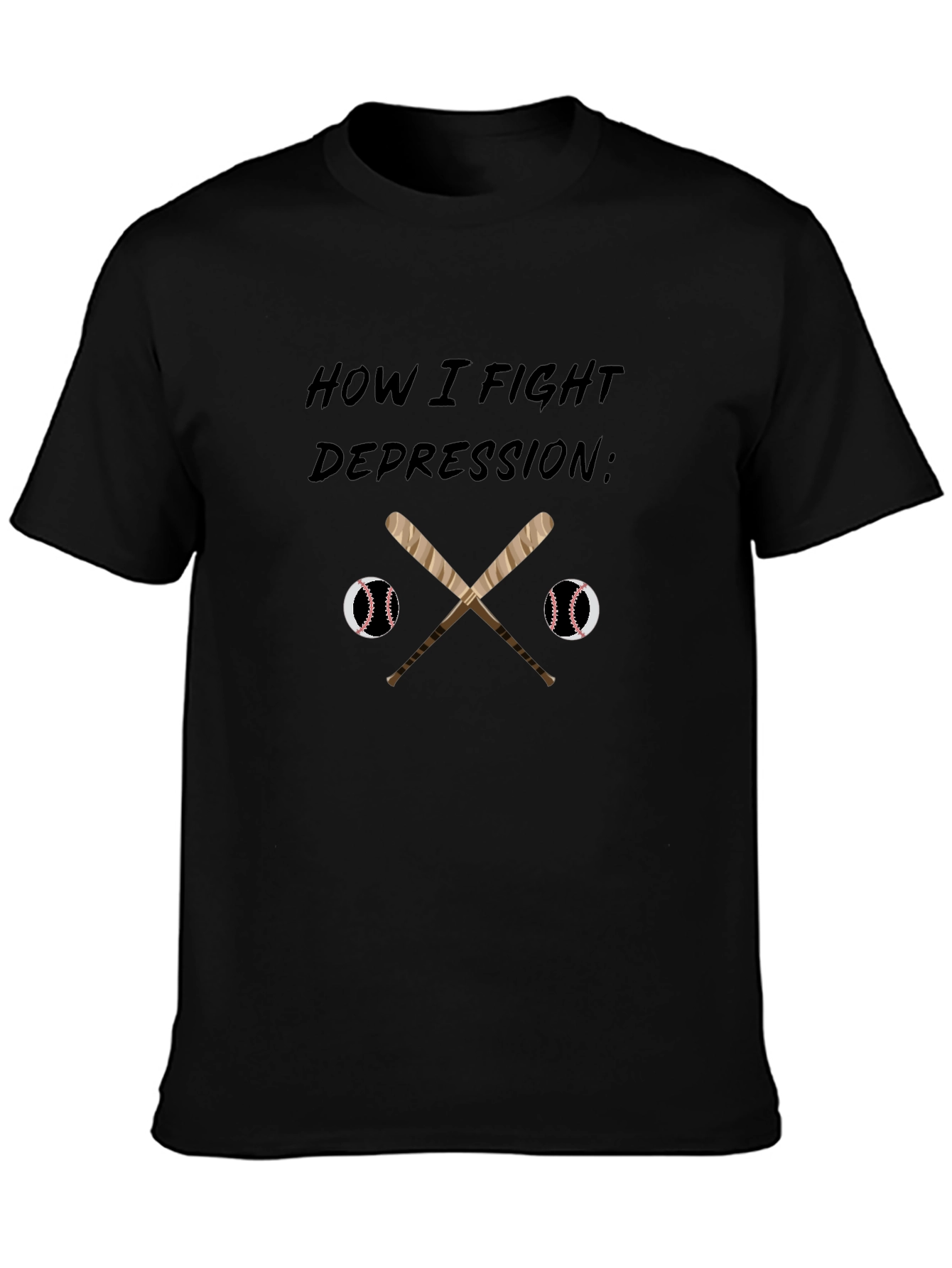 Baseball Fight Depression T-Shirt