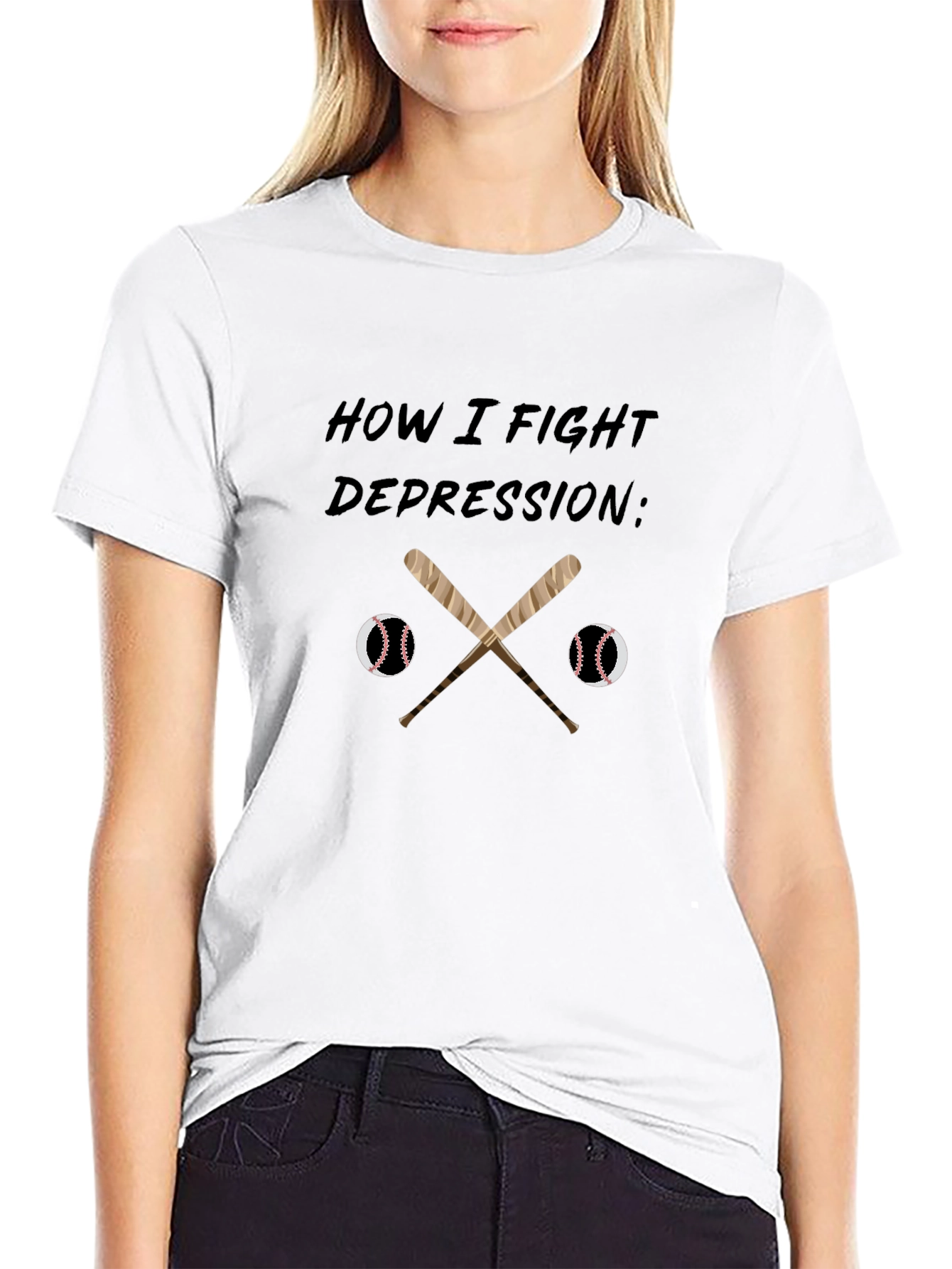Baseball Fight Depression T-Shirt