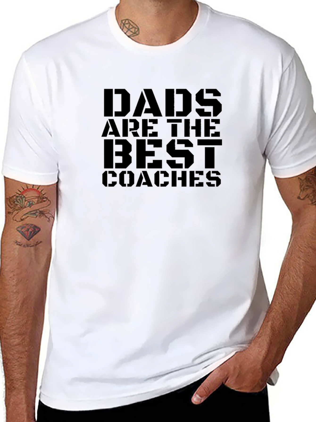 Dads Are The Best Coaches T-Shirt Black Crew Neck