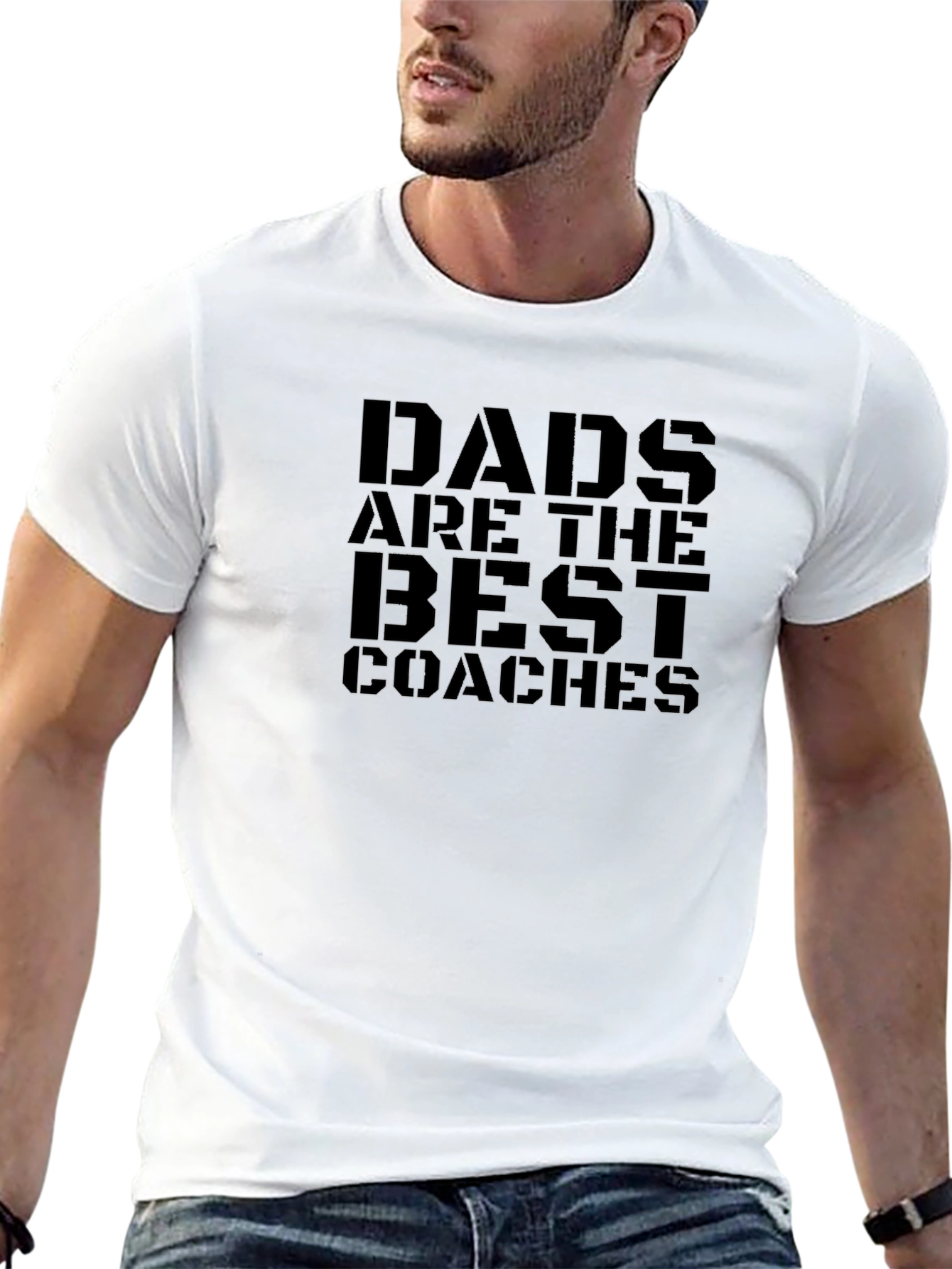 Dads Are The Best Coaches T-Shirt Black Crew Neck