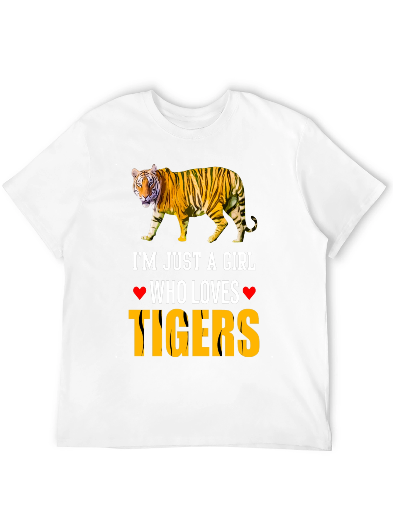 Im Just A Girl Who Loves Tigers Graphic T-Shirt
