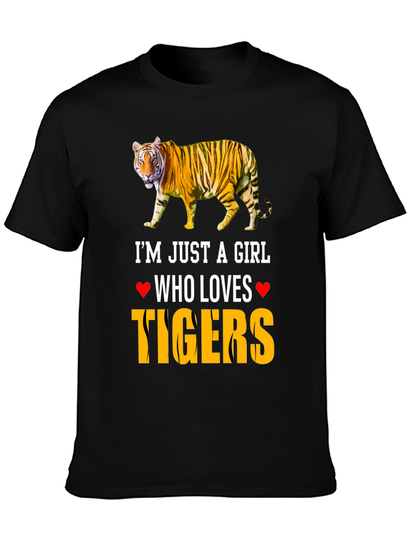 Im Just A Girl Who Loves Tigers Graphic T-Shirt