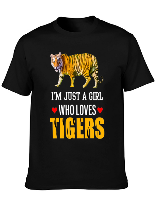 Im Just A Girl Who Loves Tigers Graphic T-Shirt