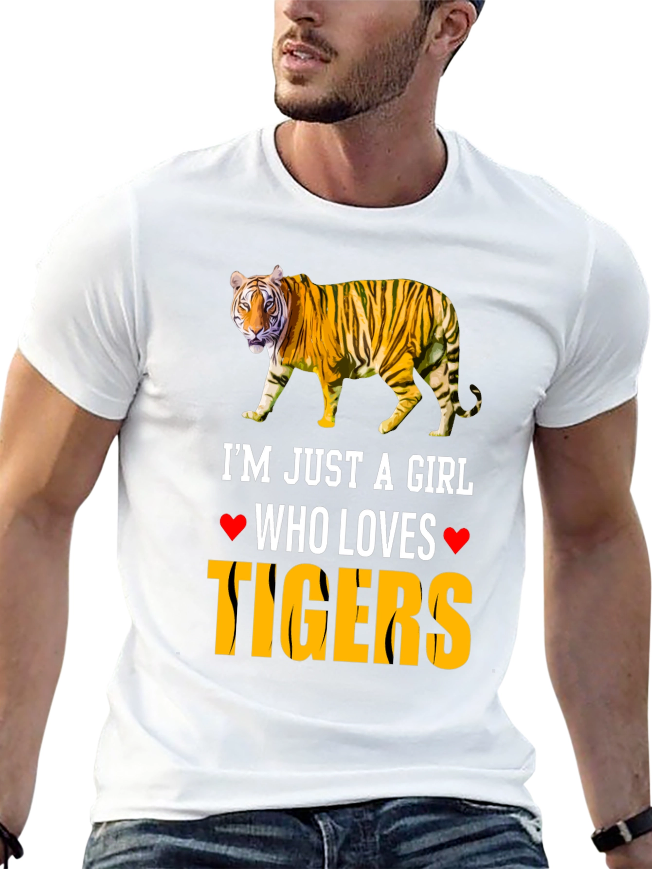 Im Just A Girl Who Loves Tigers Graphic T-Shirt