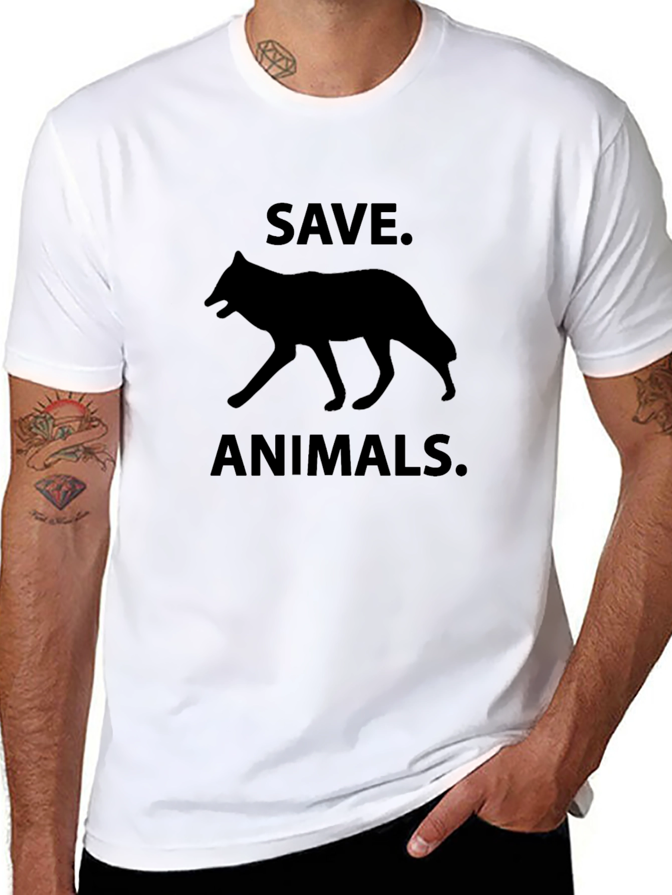 Save Animals Graphic Tee - Black