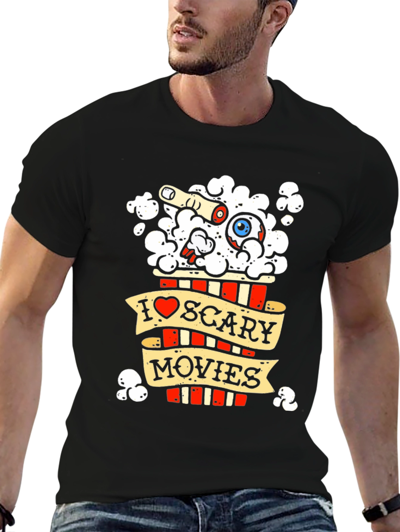 Scary Movie Popcorn Graphic Tee