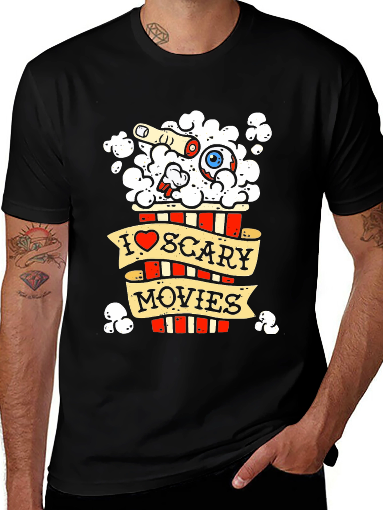Scary Movie Popcorn Graphic Tee