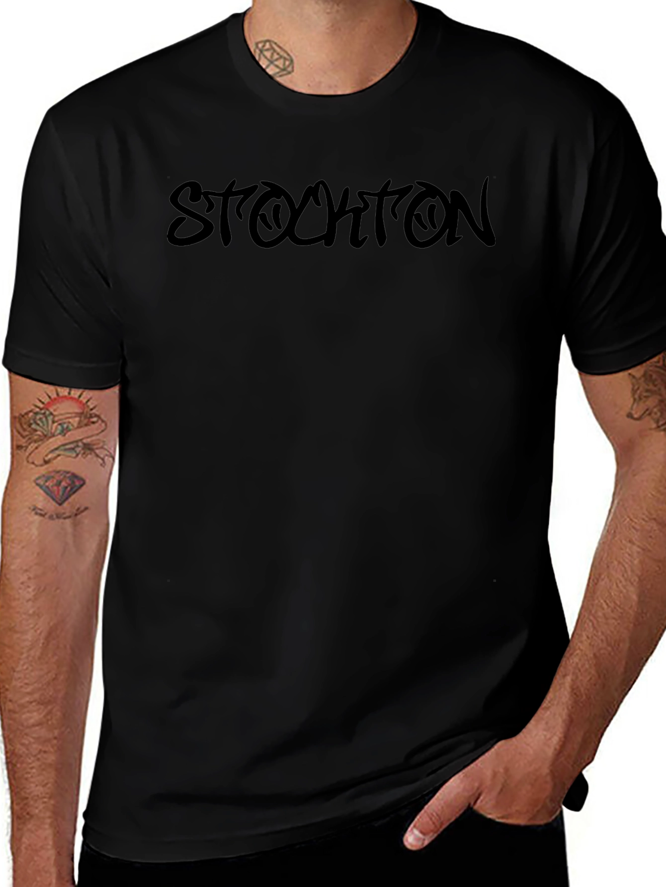 Stockton Graphic Tee - Mens Black T-Shirt