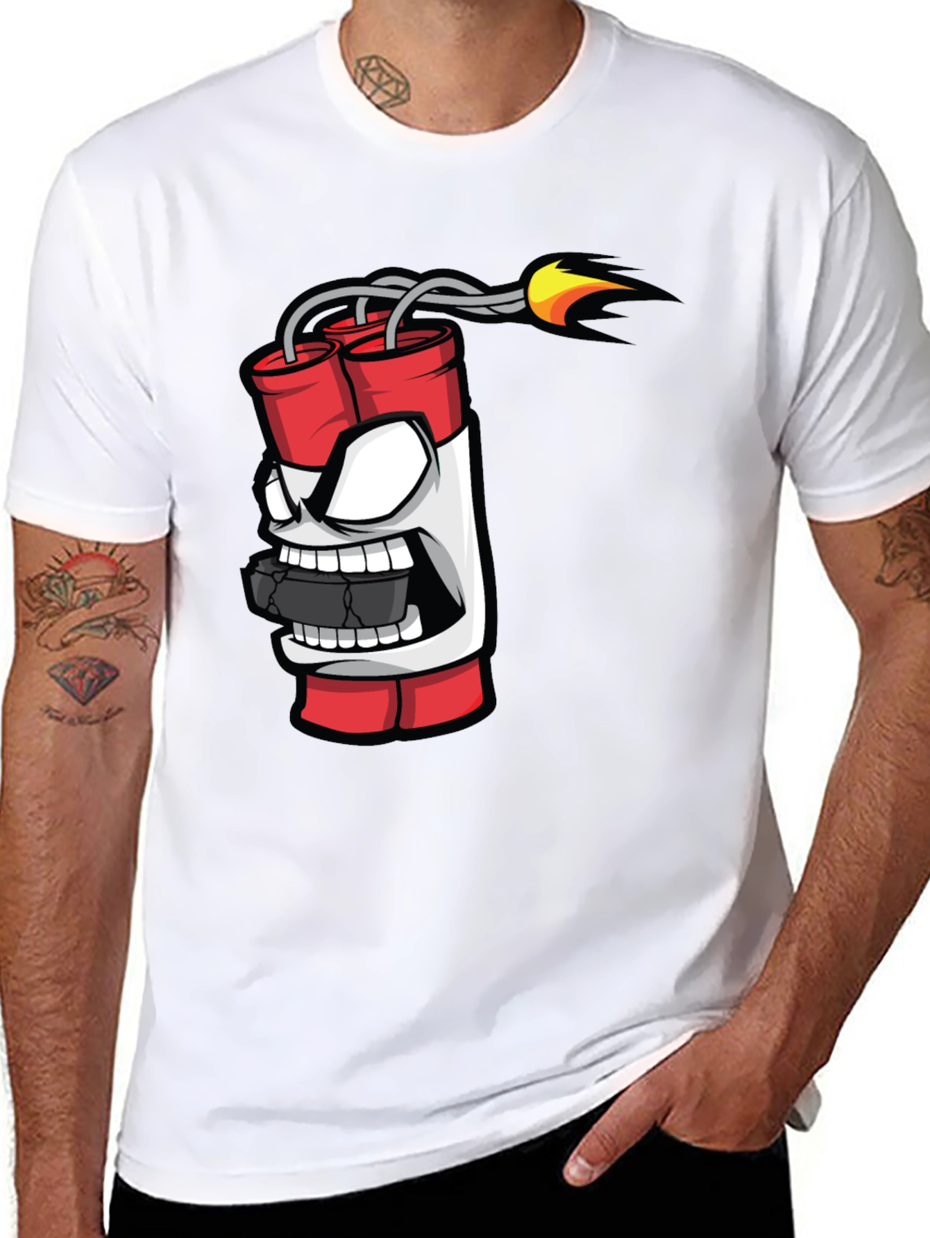 Dynamite Cartoon Graphic Tee - Explosive Style!