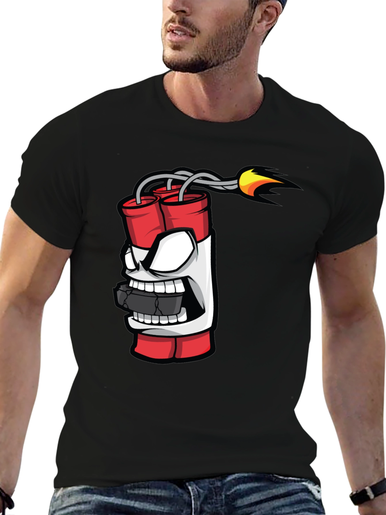 Dynamite Cartoon Graphic Tee - Explosive Style!