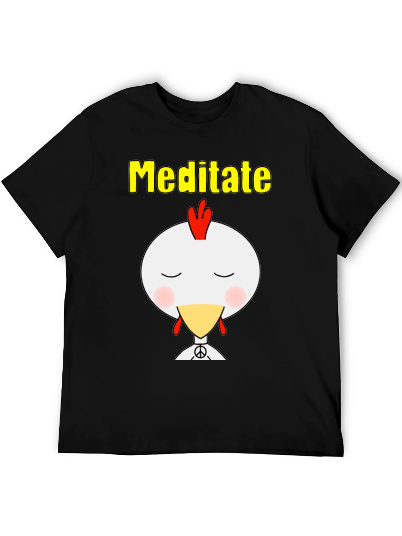 Meditate Chicken Peace Sign Graphic Tee