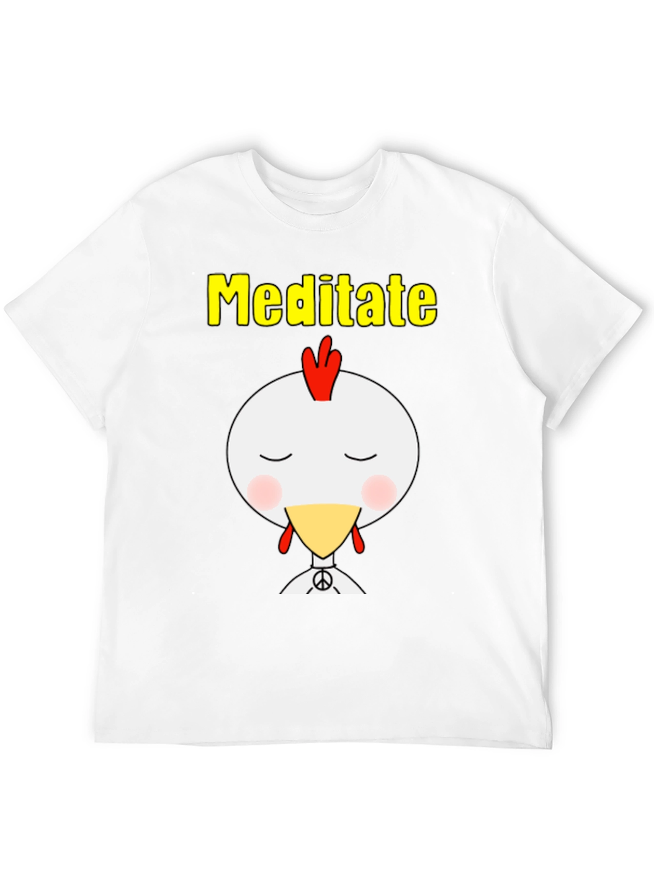 Meditate Chicken Peace Sign Graphic Tee