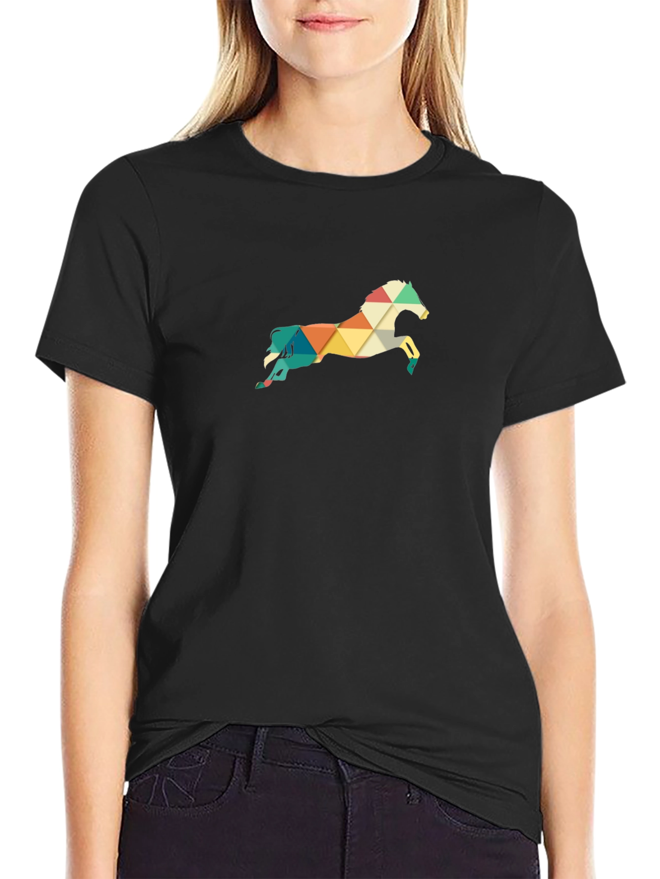 Geometric Horse Tee - Stylish Mens Graphic T-Shirt