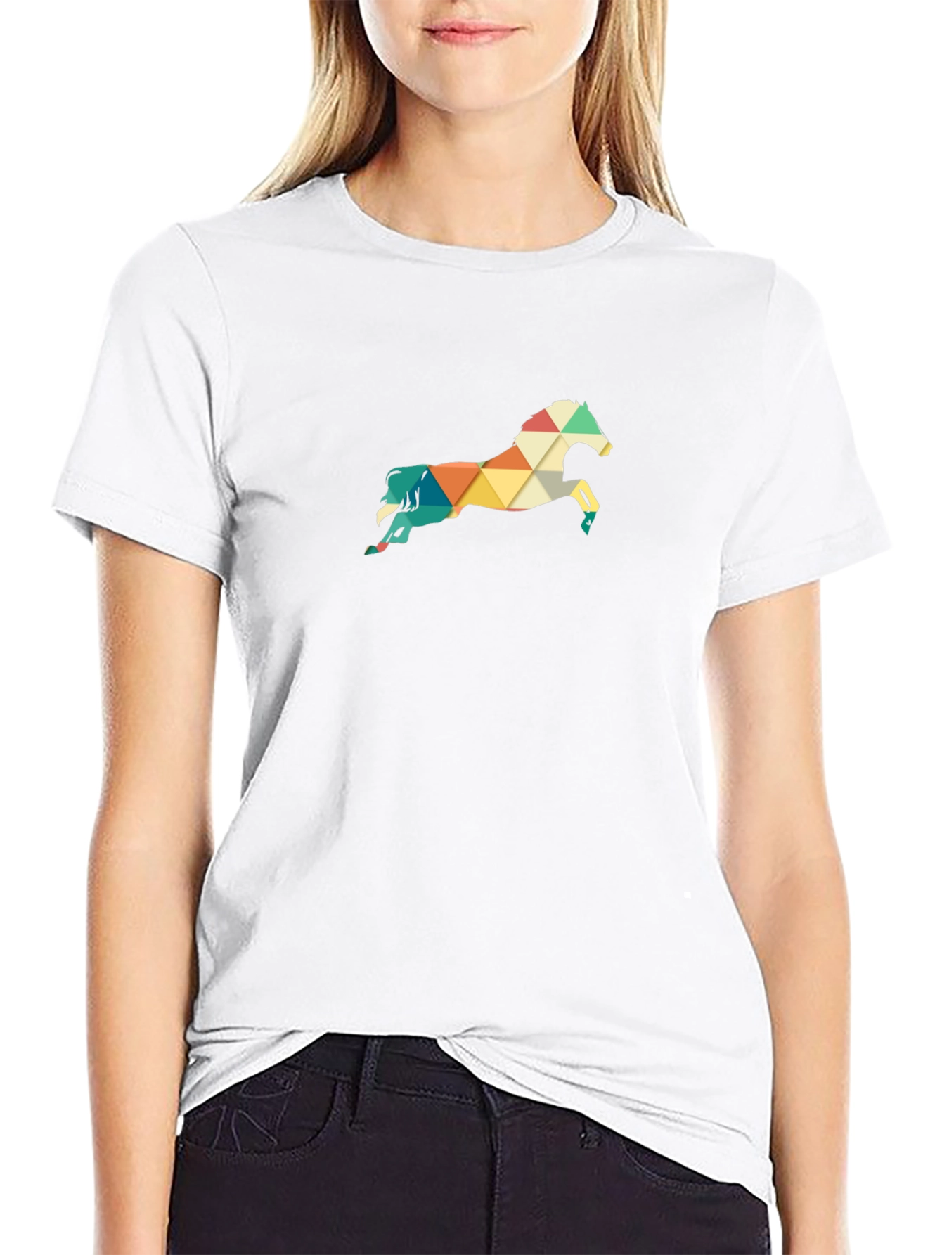 Geometric Horse Tee - Stylish Mens Graphic T-Shirt