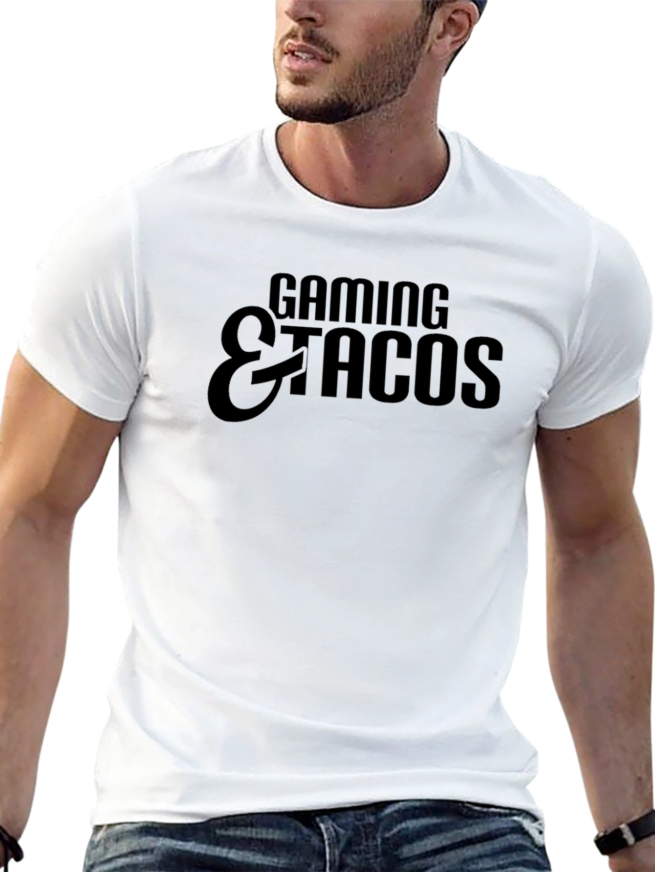 Gaming & Tacos Black Graphic Tee