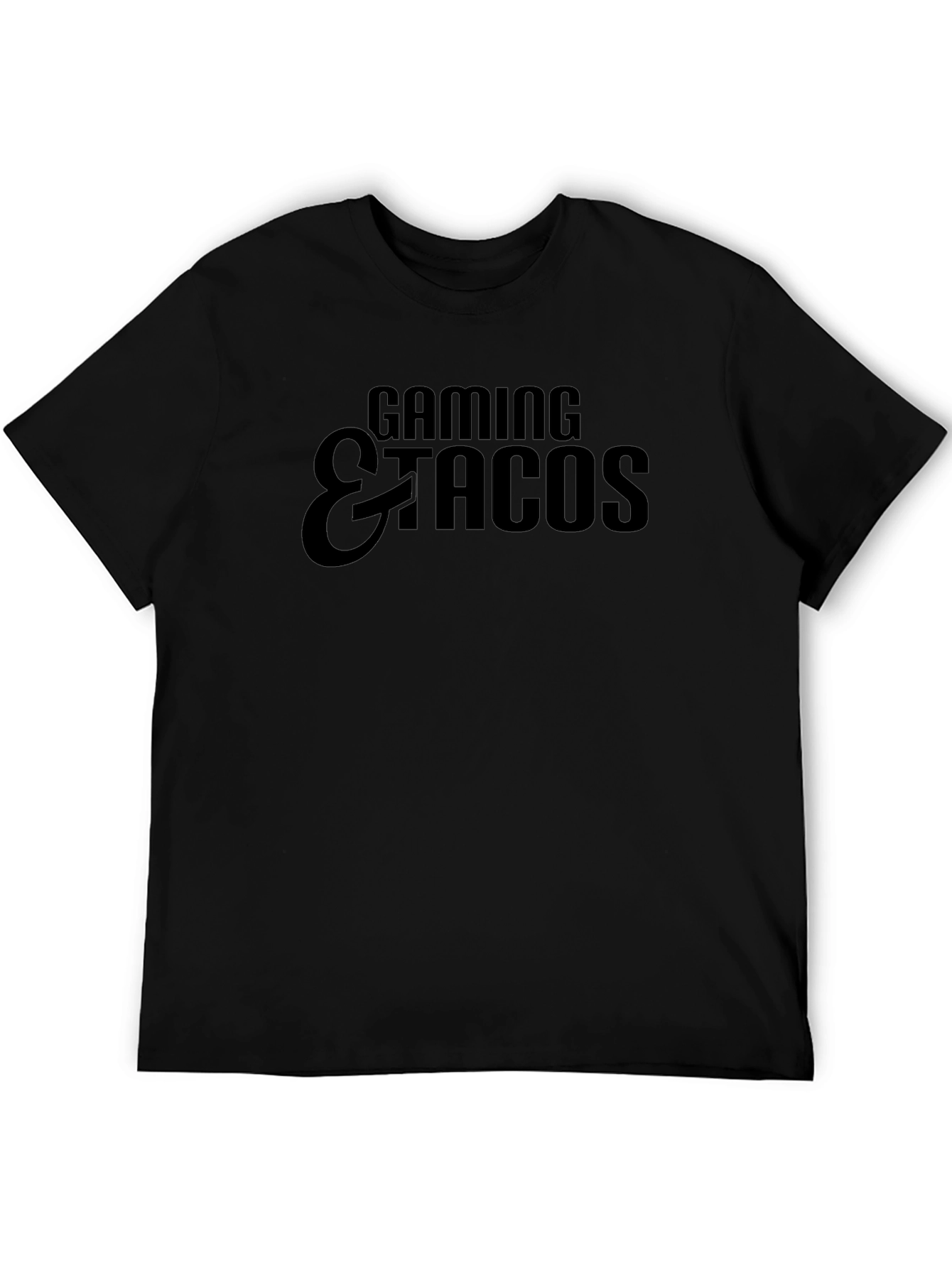 Gaming & Tacos Black Graphic Tee