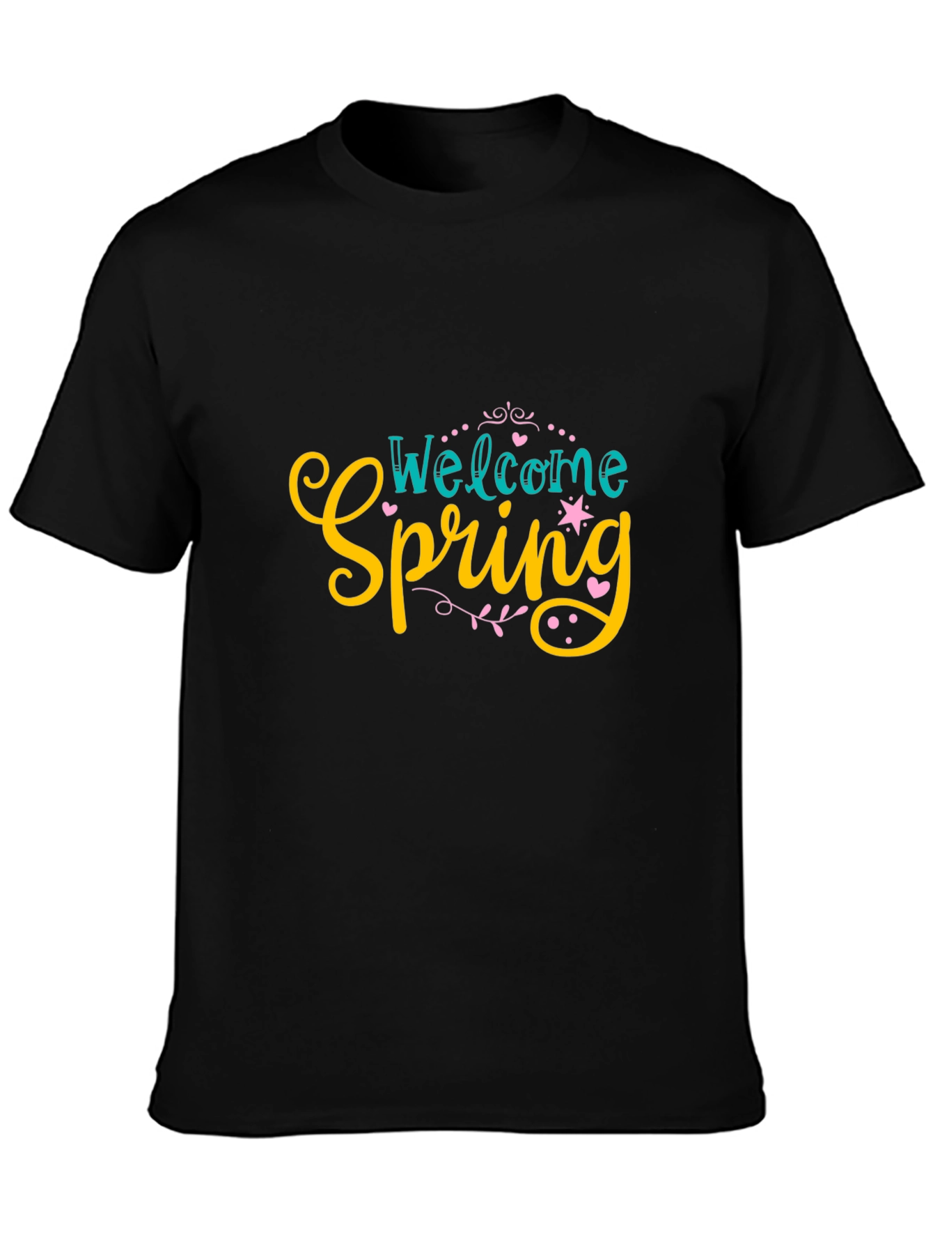 Welcome Spring Graphic Tee - Black T-Shirt