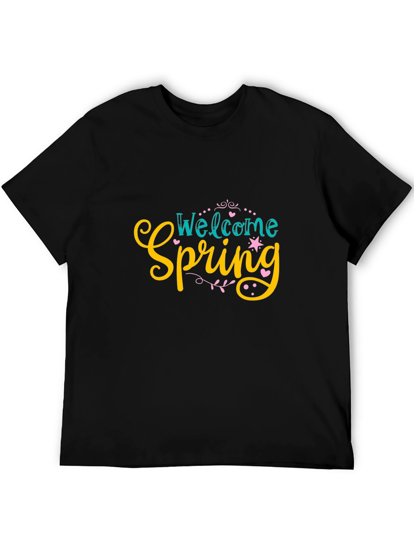 Welcome Spring Graphic Tee - Black T-Shirt