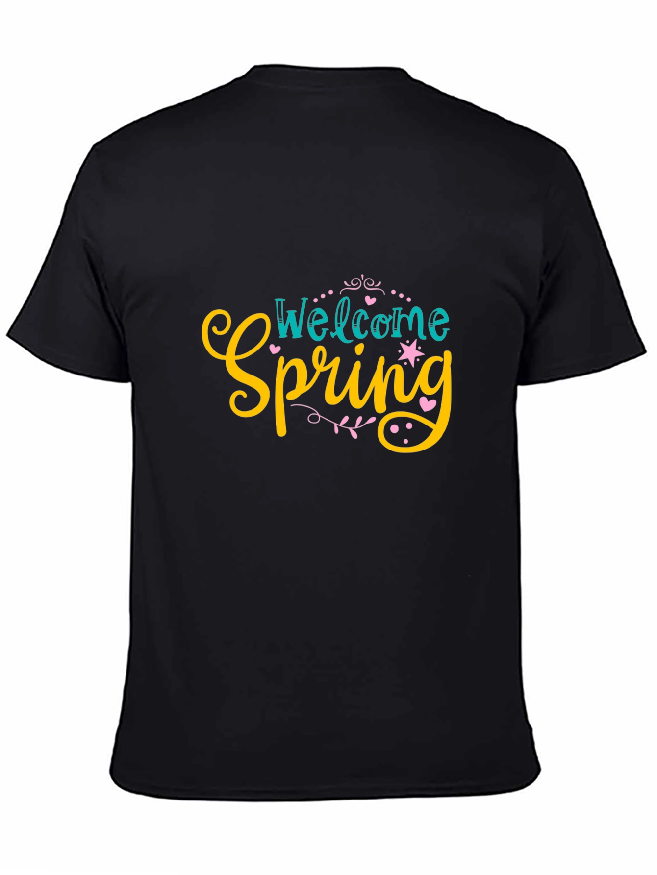 Welcome Spring Graphic Tee - Black T-Shirt