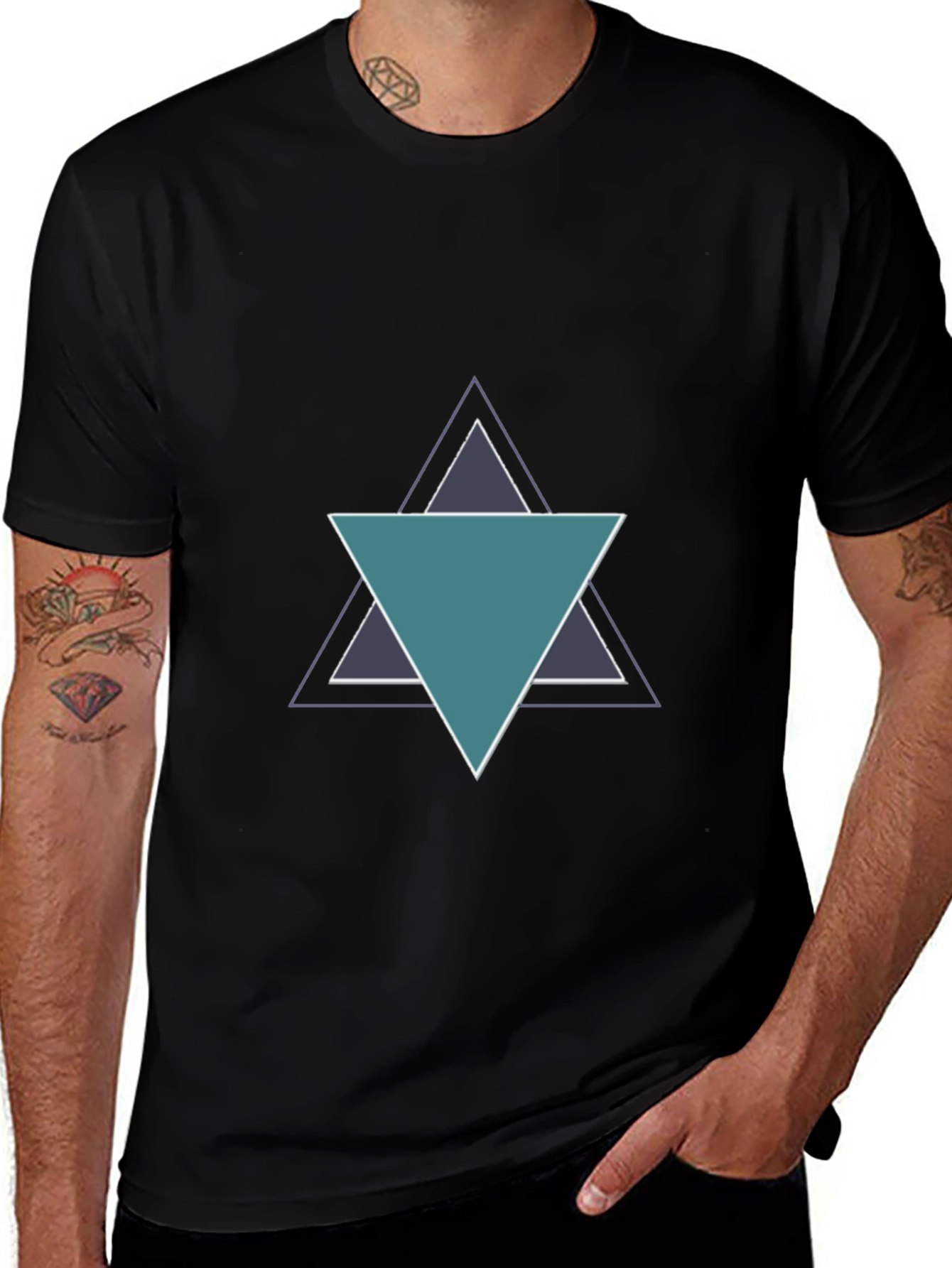 Geometric Triangle Tee - Modern Casual Style