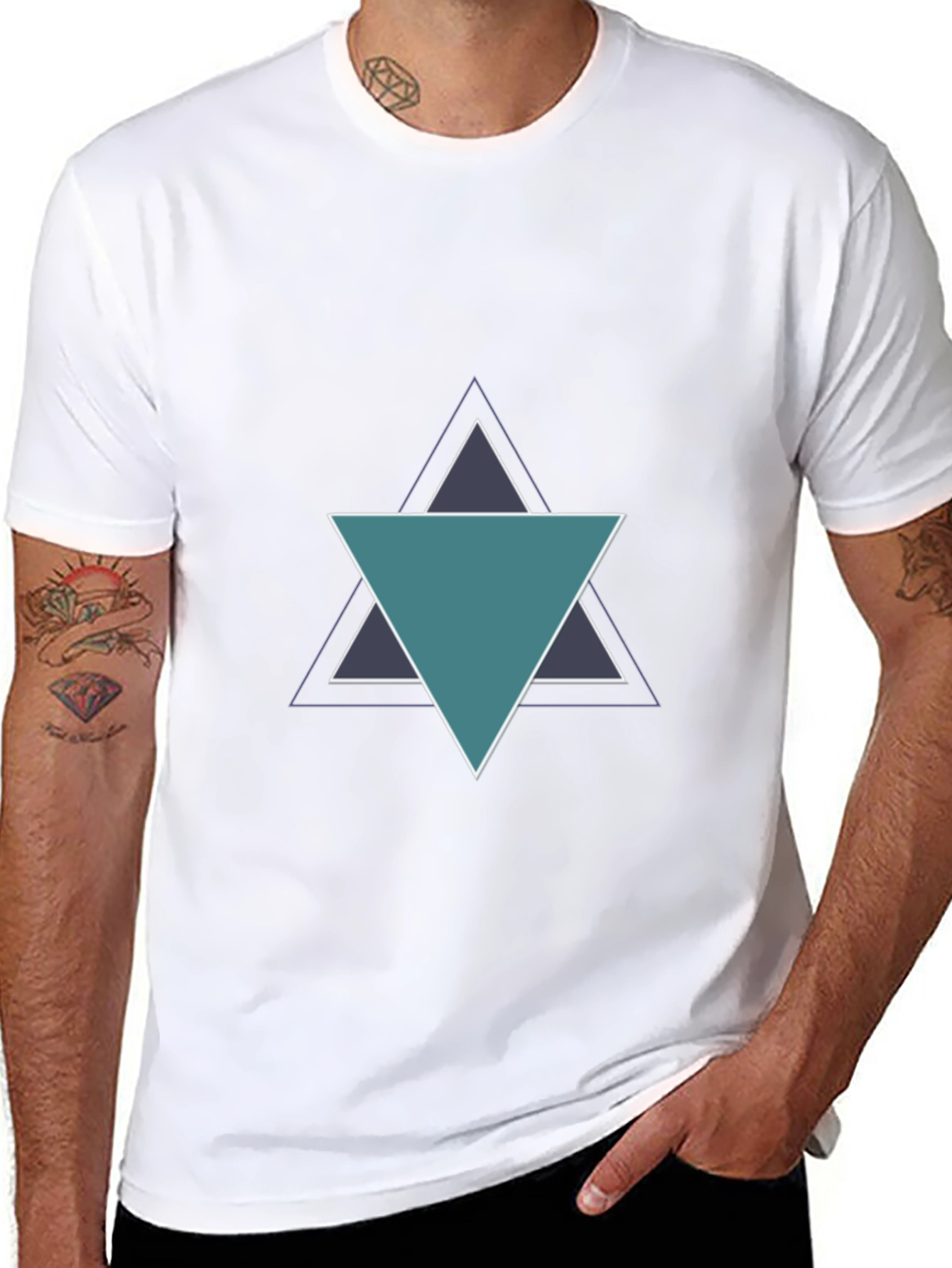 Geometric Triangle Tee - Modern Casual Style