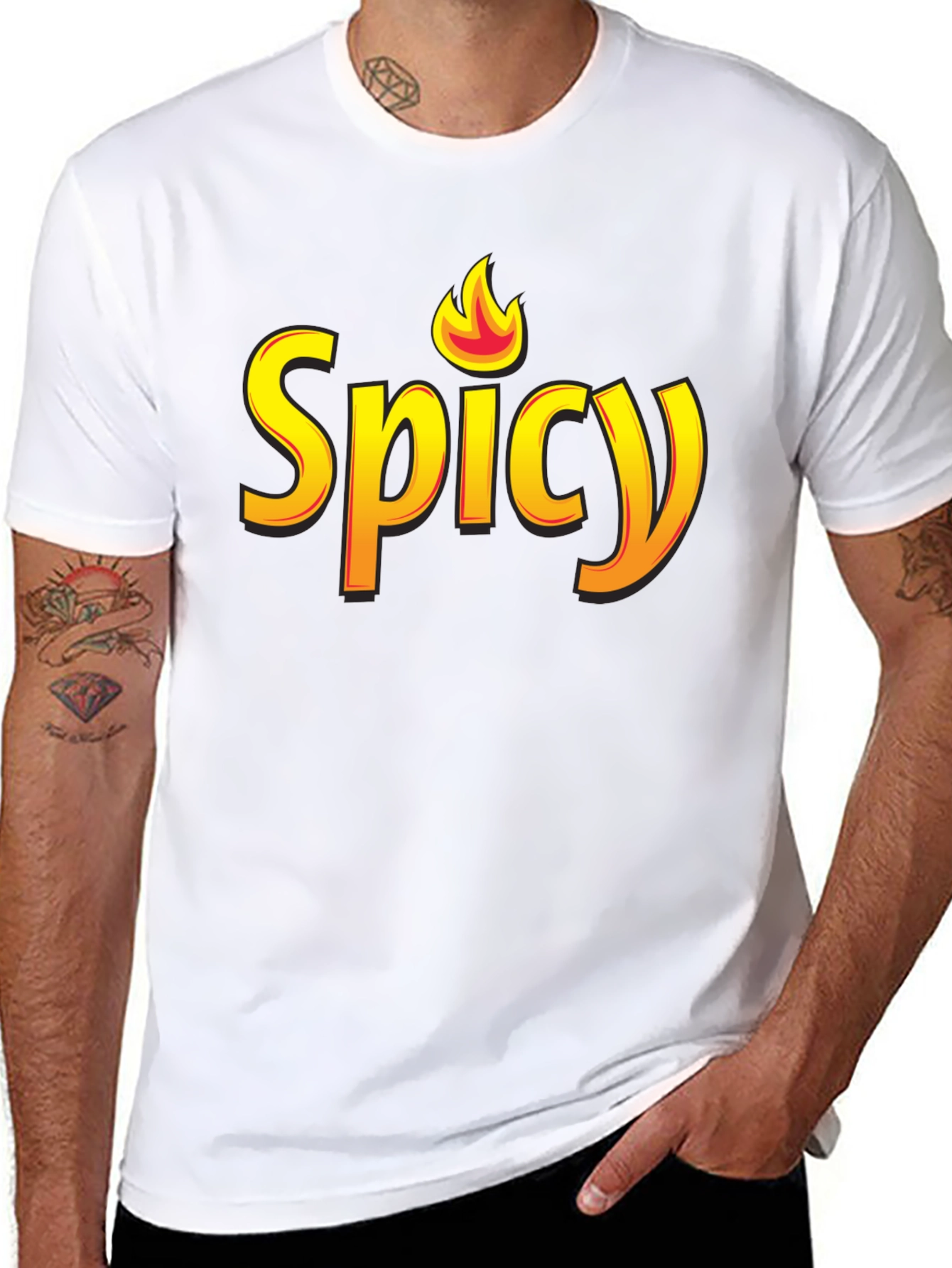 Spicy Flame Graphic Black T-Shirt