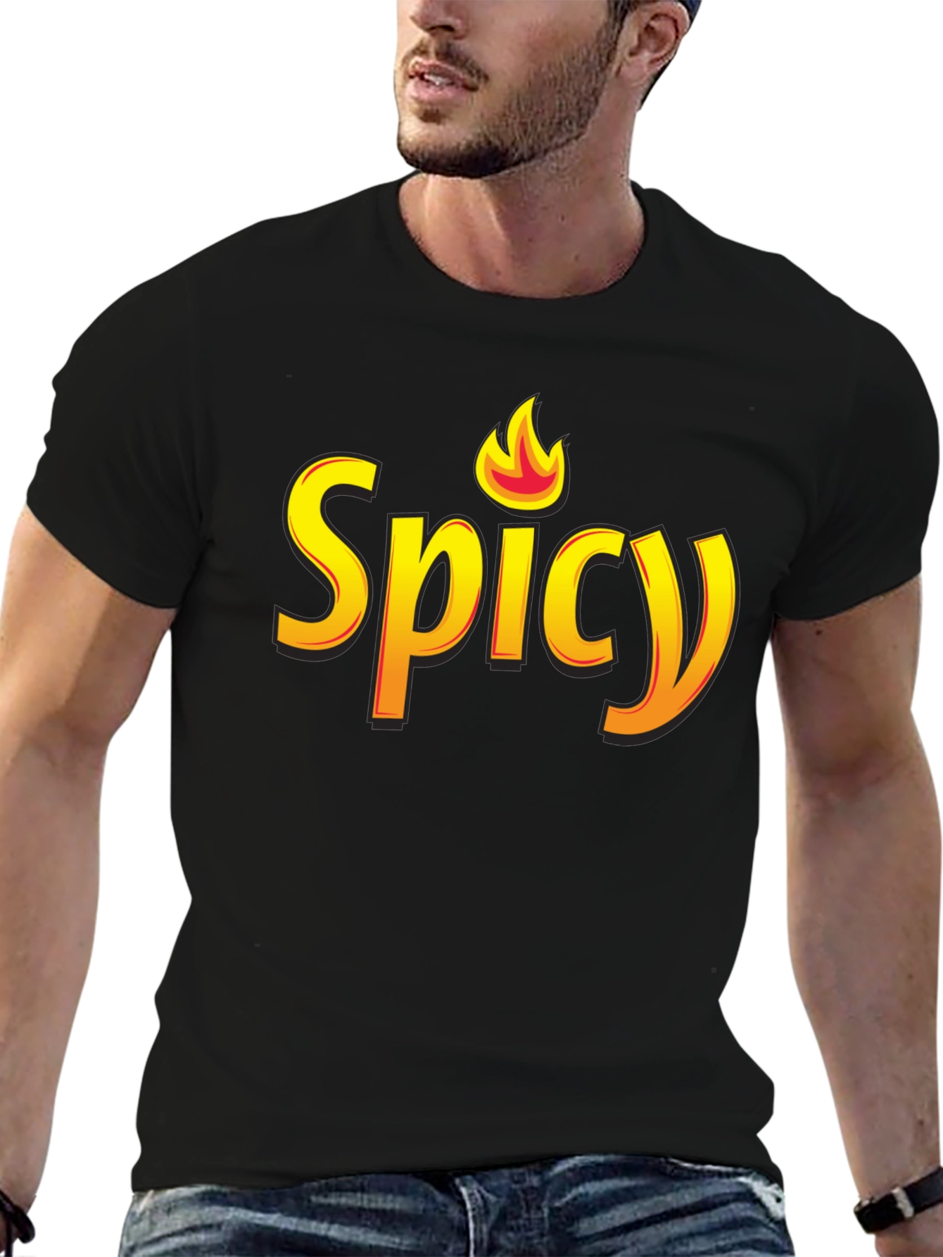 Spicy Flame Graphic Black T-Shirt