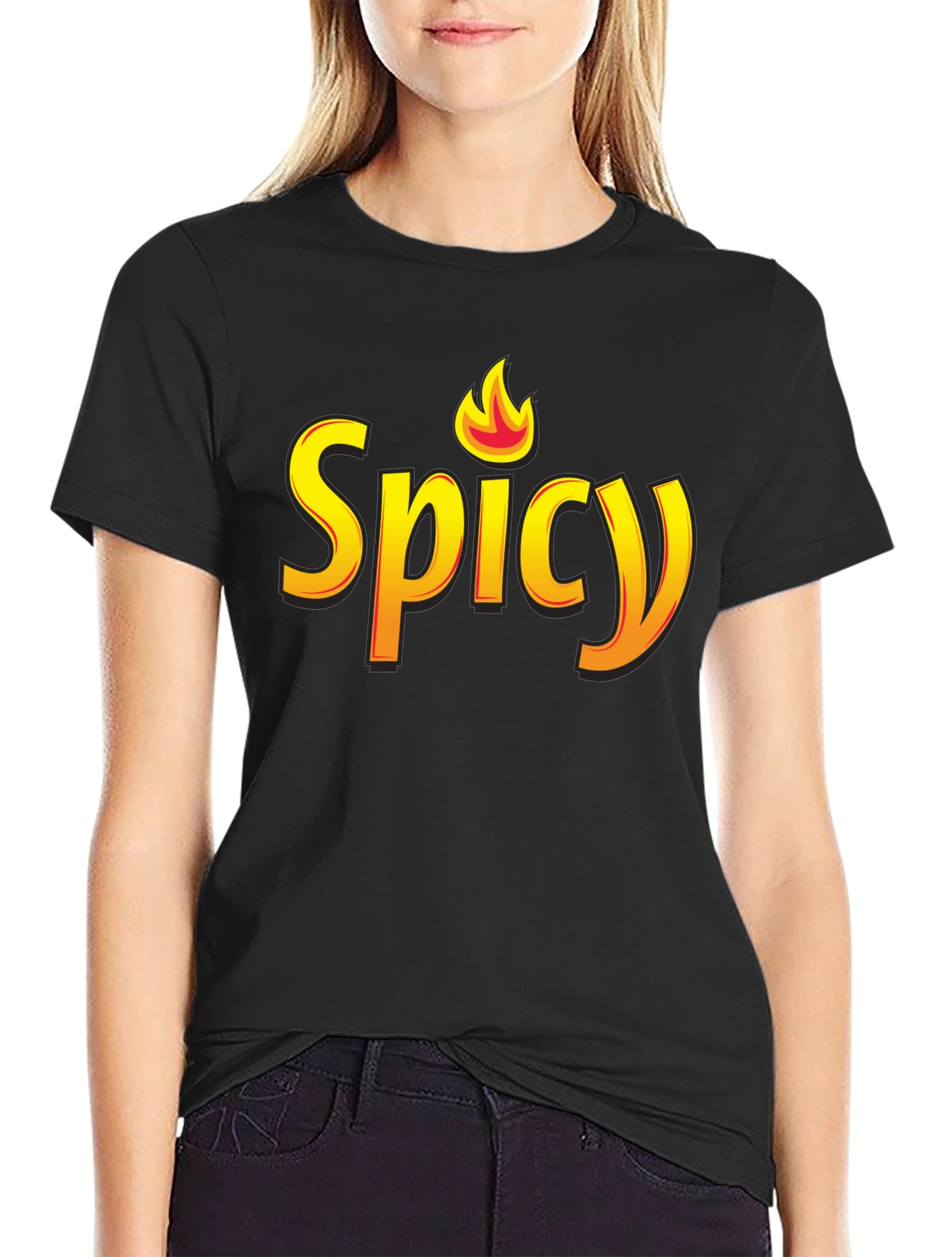 Spicy Flame Graphic Black T-Shirt