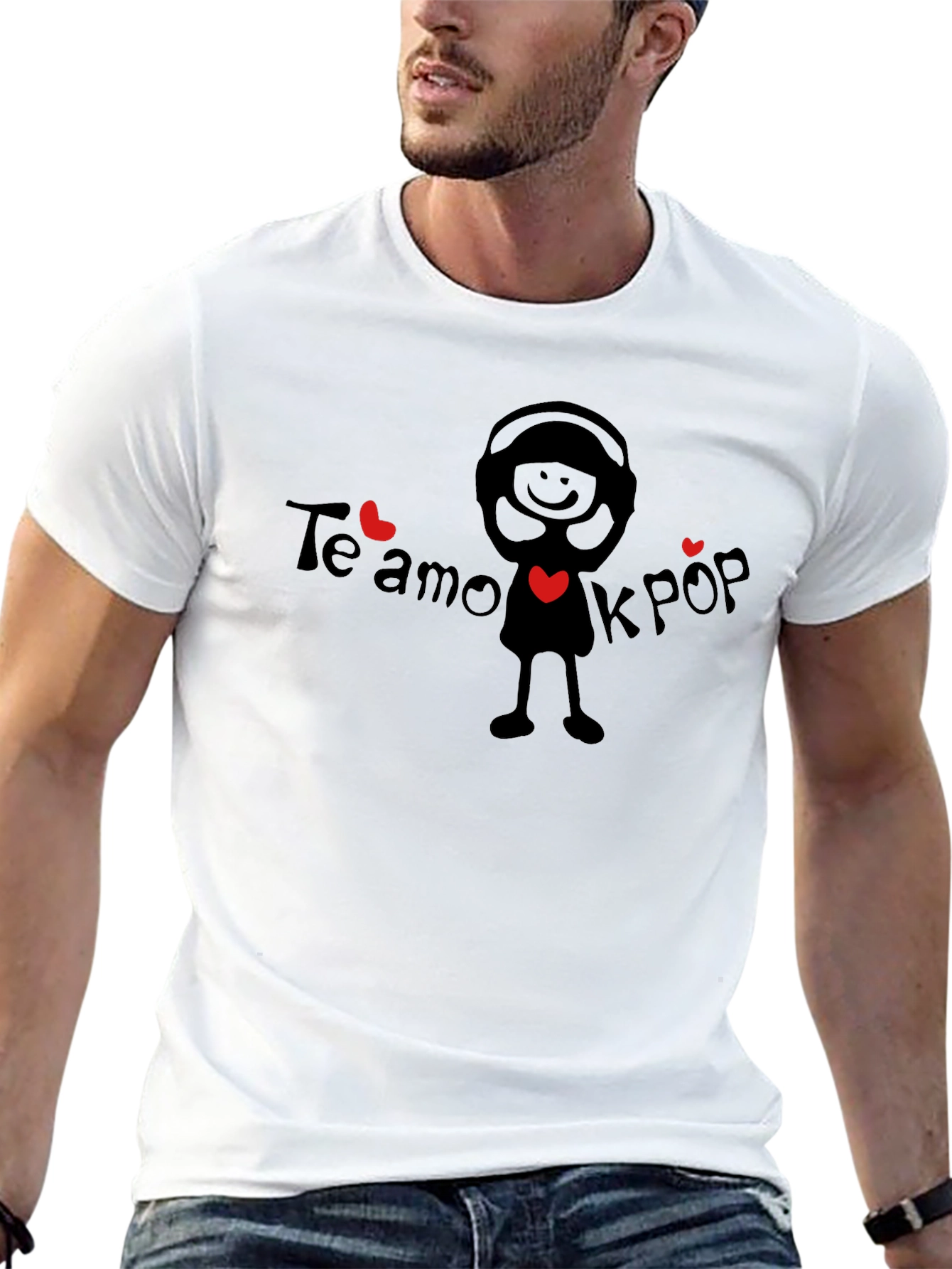 Te Amo Kpop Graphic Black T-Shirt