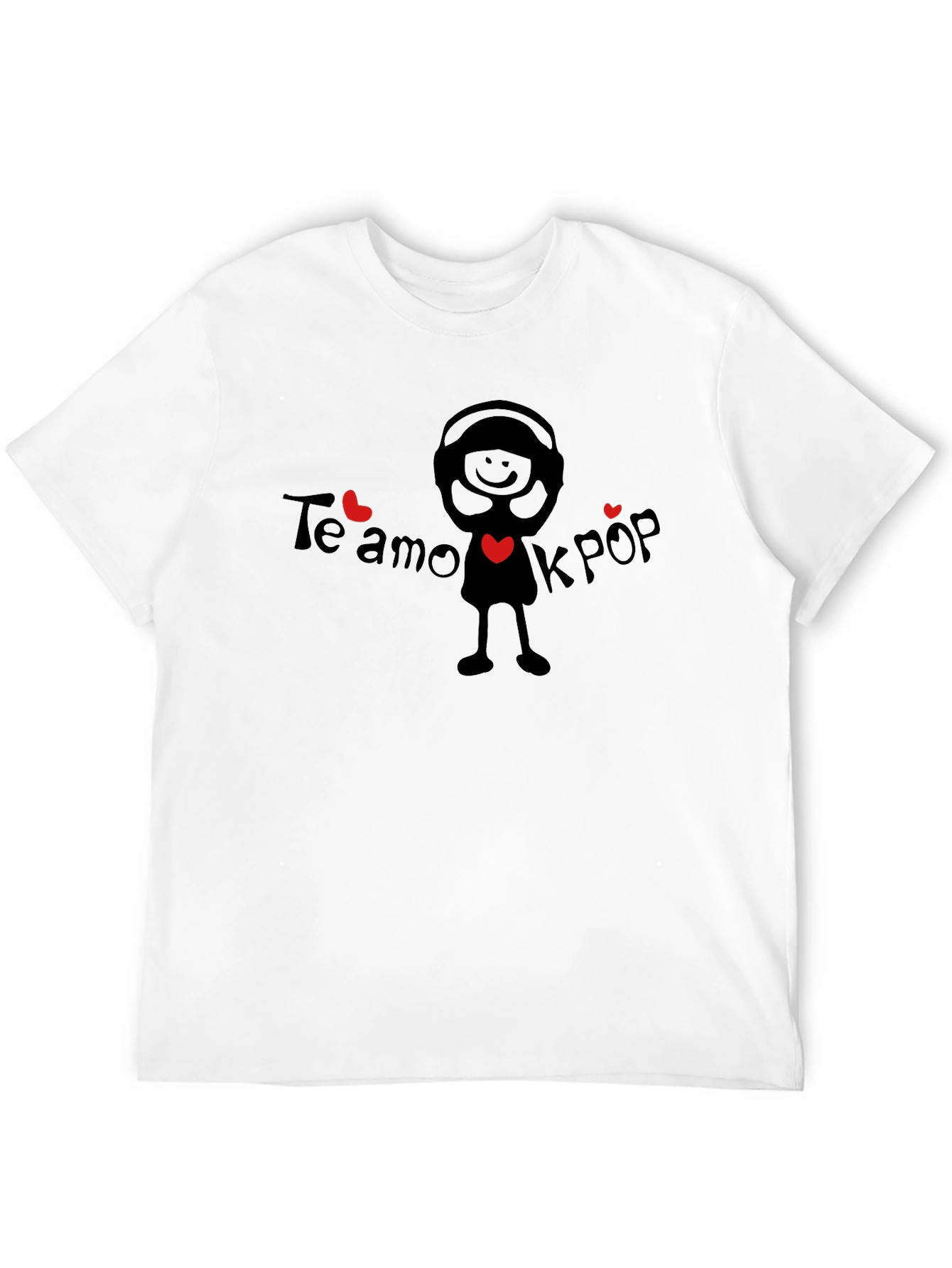 Te Amo Kpop Graphic Black T-Shirt