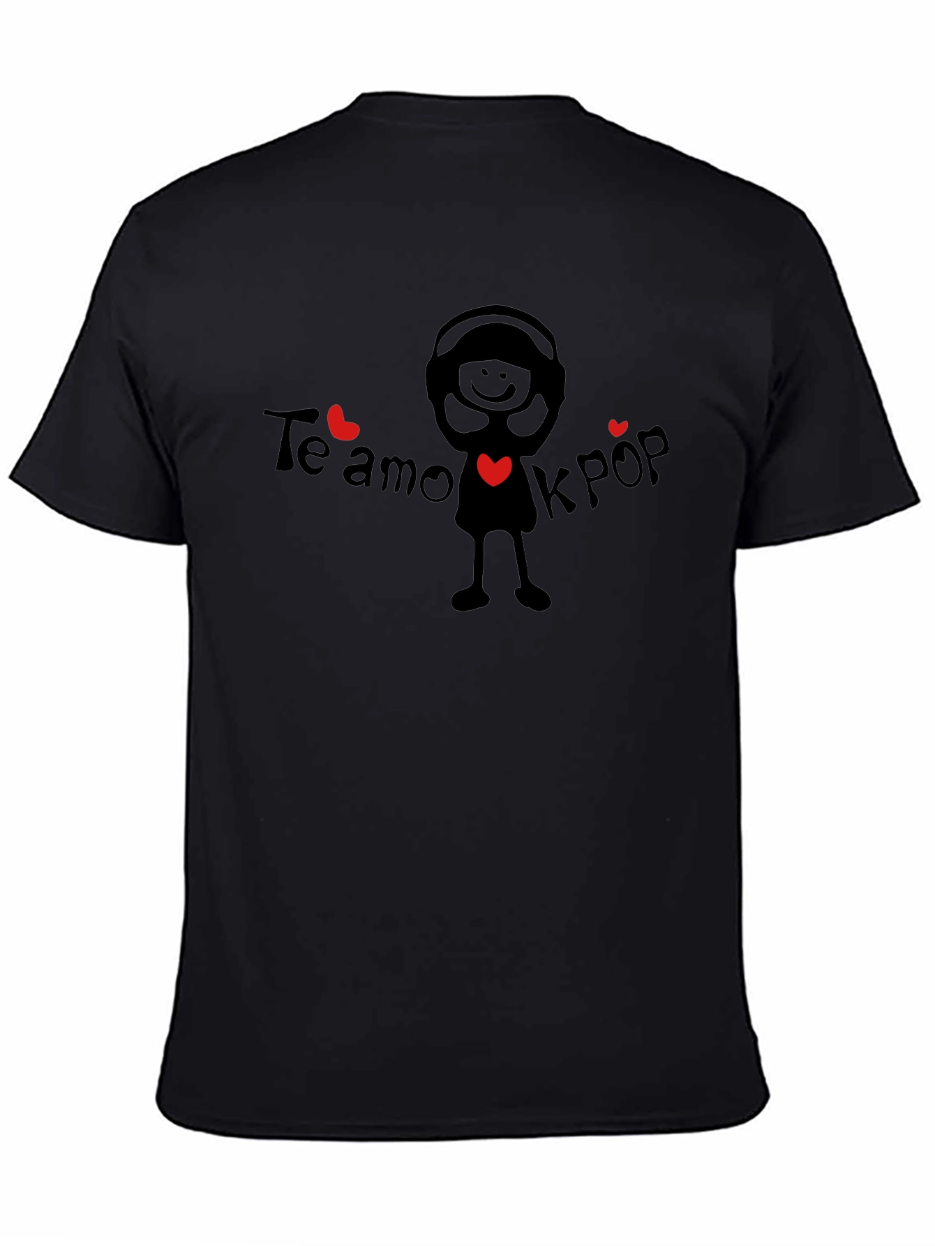 Te Amo Kpop Graphic Black T-Shirt
