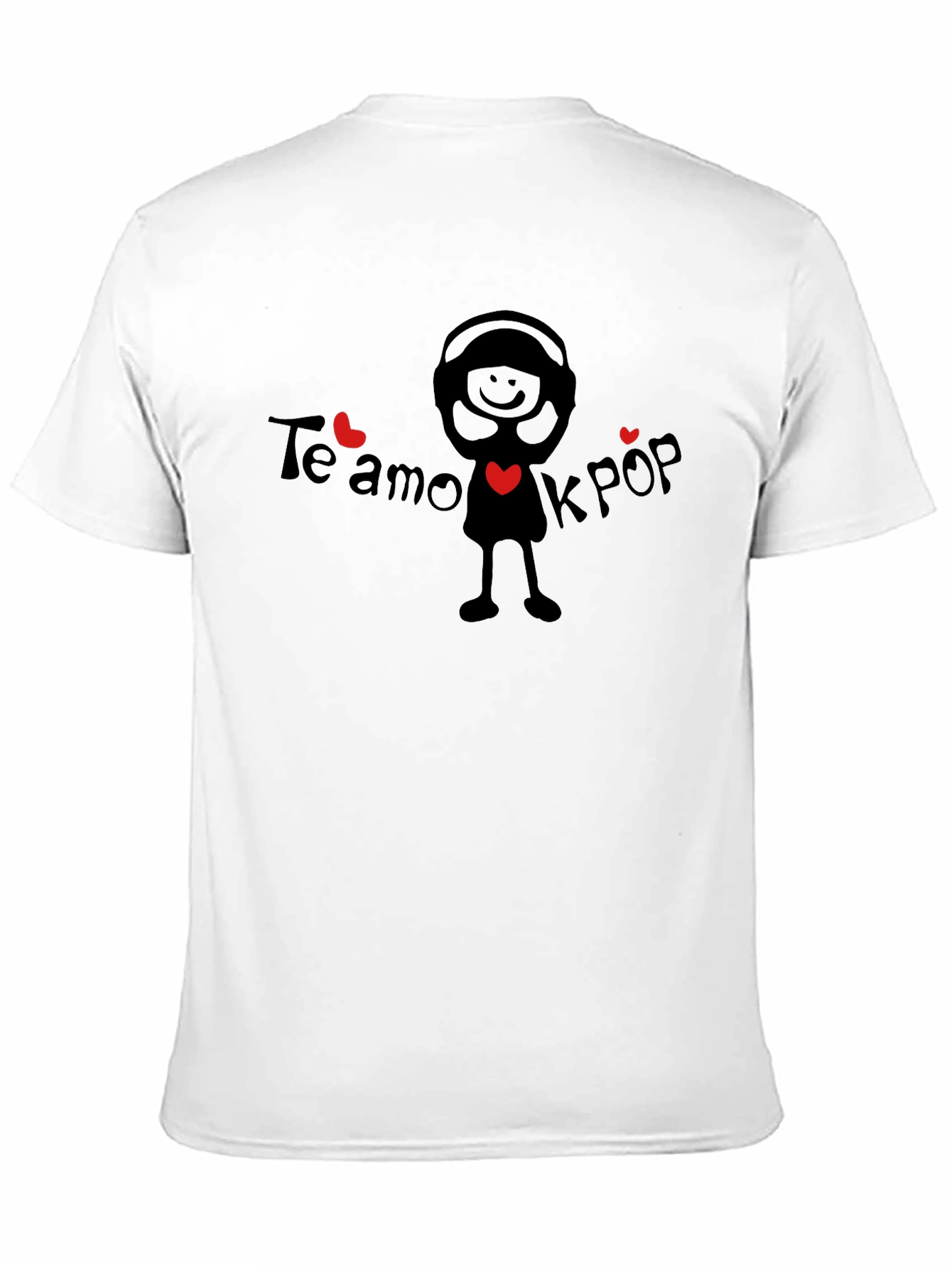 Te Amo Kpop Graphic Black T-Shirt
