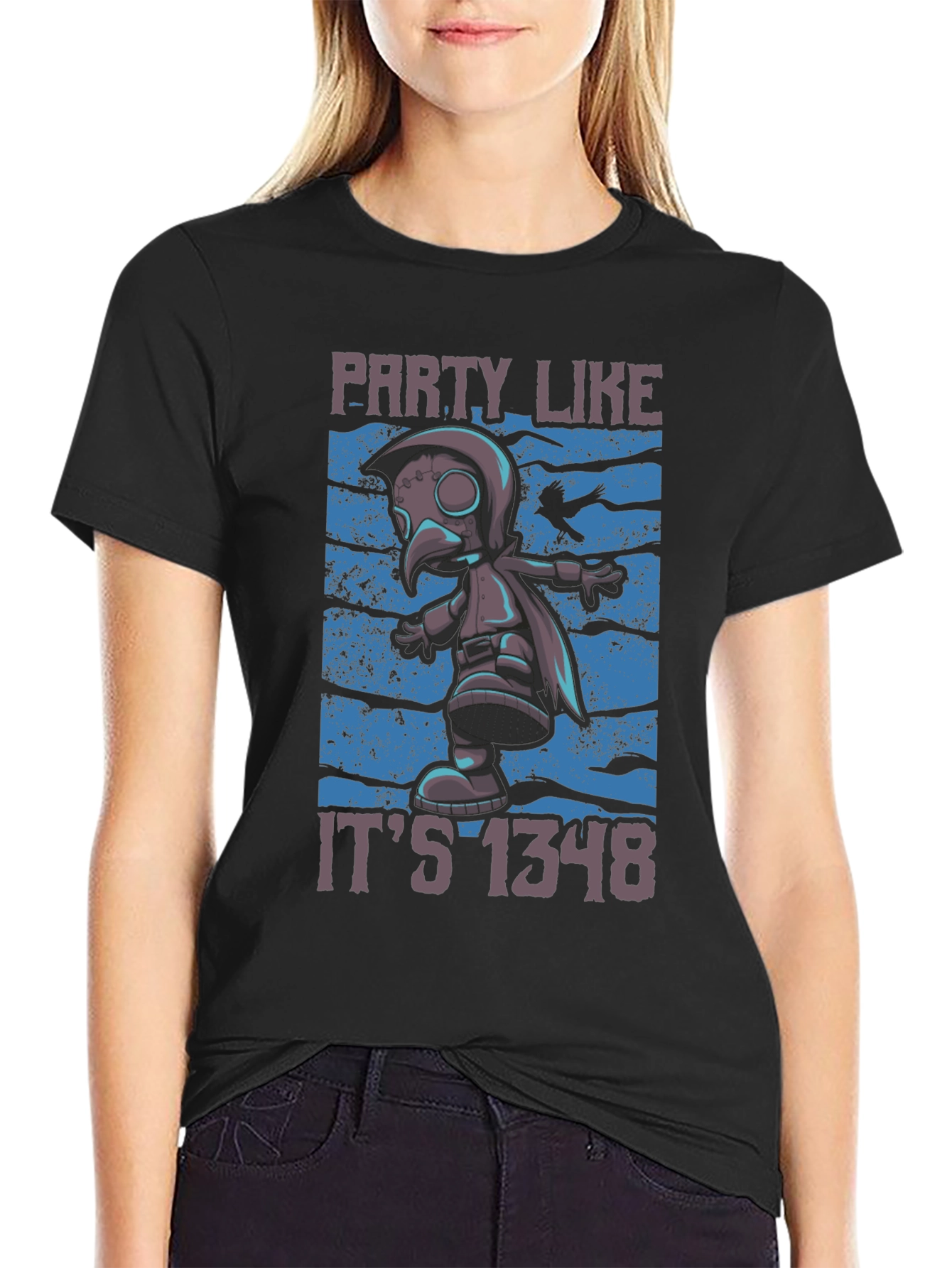 Plague Doctor Party T-Shirt - Funny 1348 Style