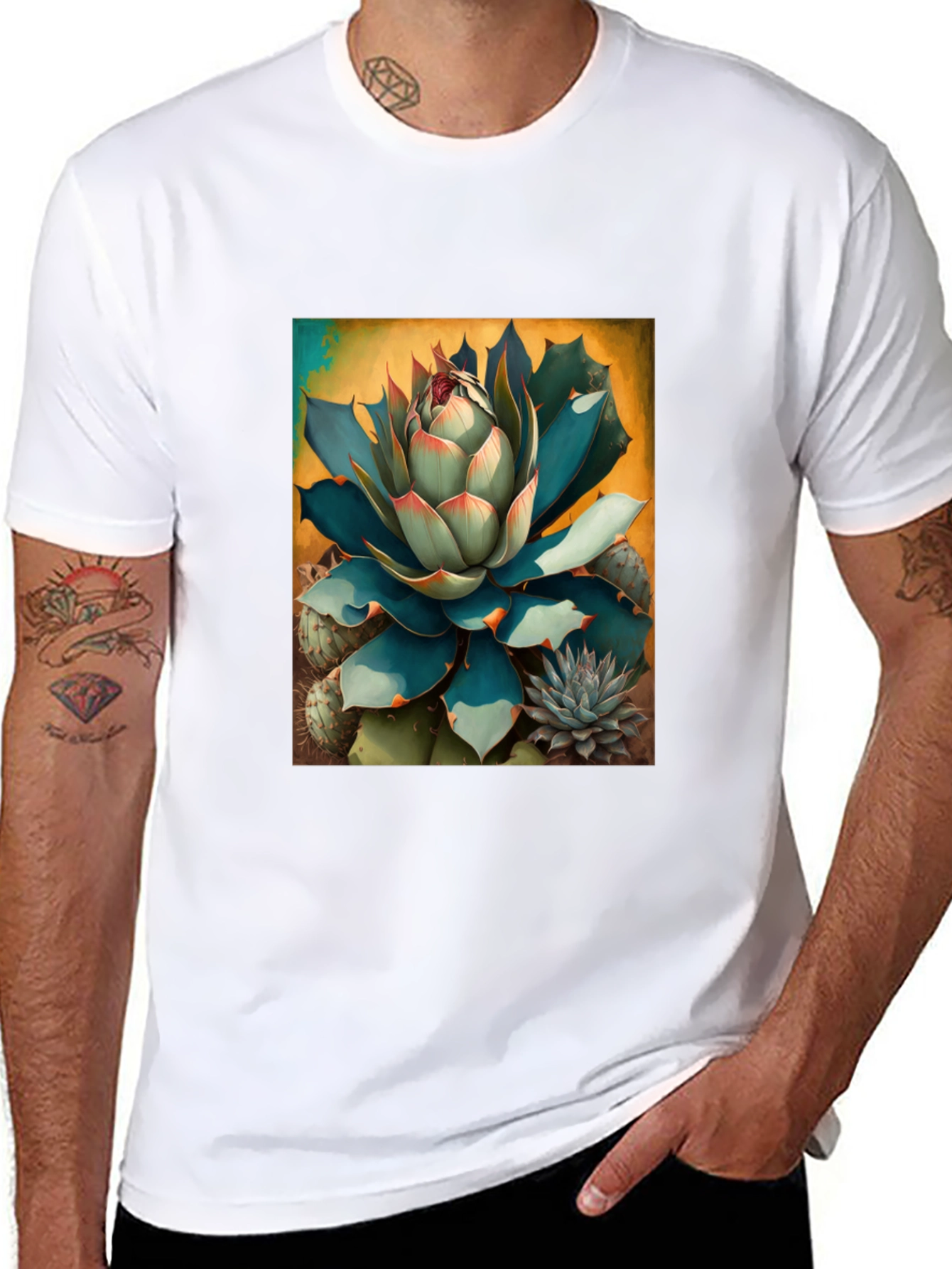 Agave Blossom Graphic Tee - Desert Bloom Art