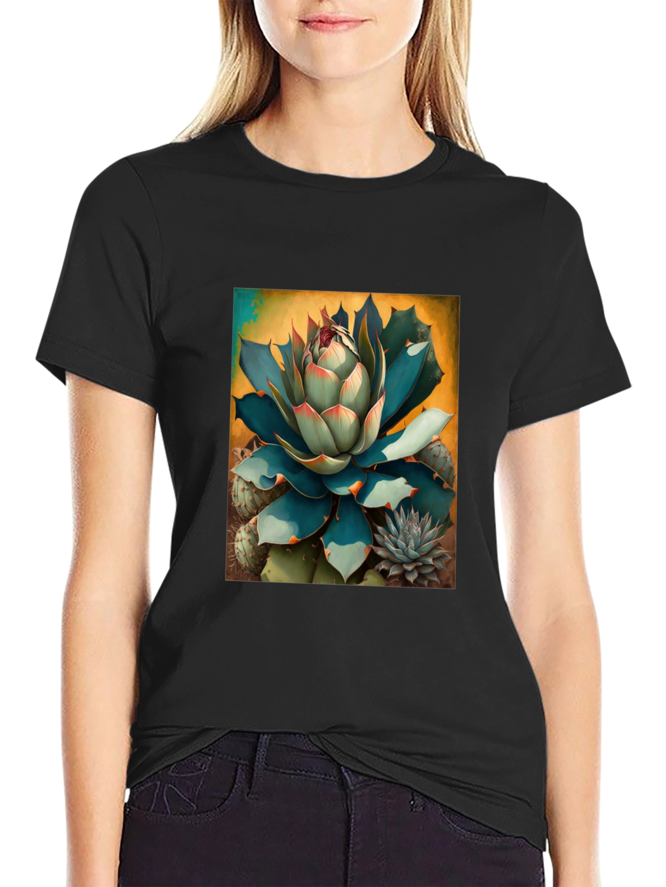 Agave Blossom Graphic Tee - Desert Bloom Art