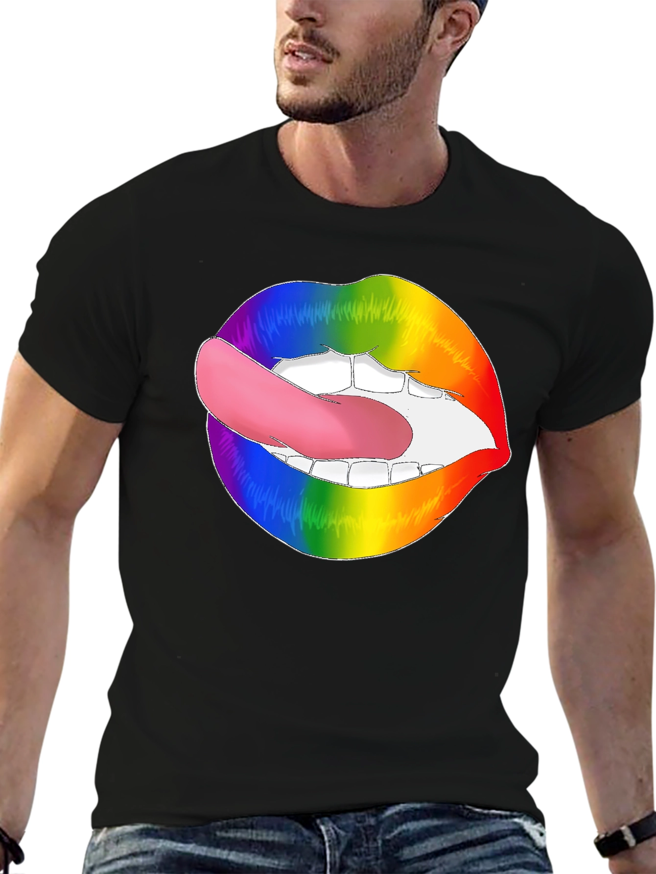 Rainbow Lips Tongue Out T-Shirt