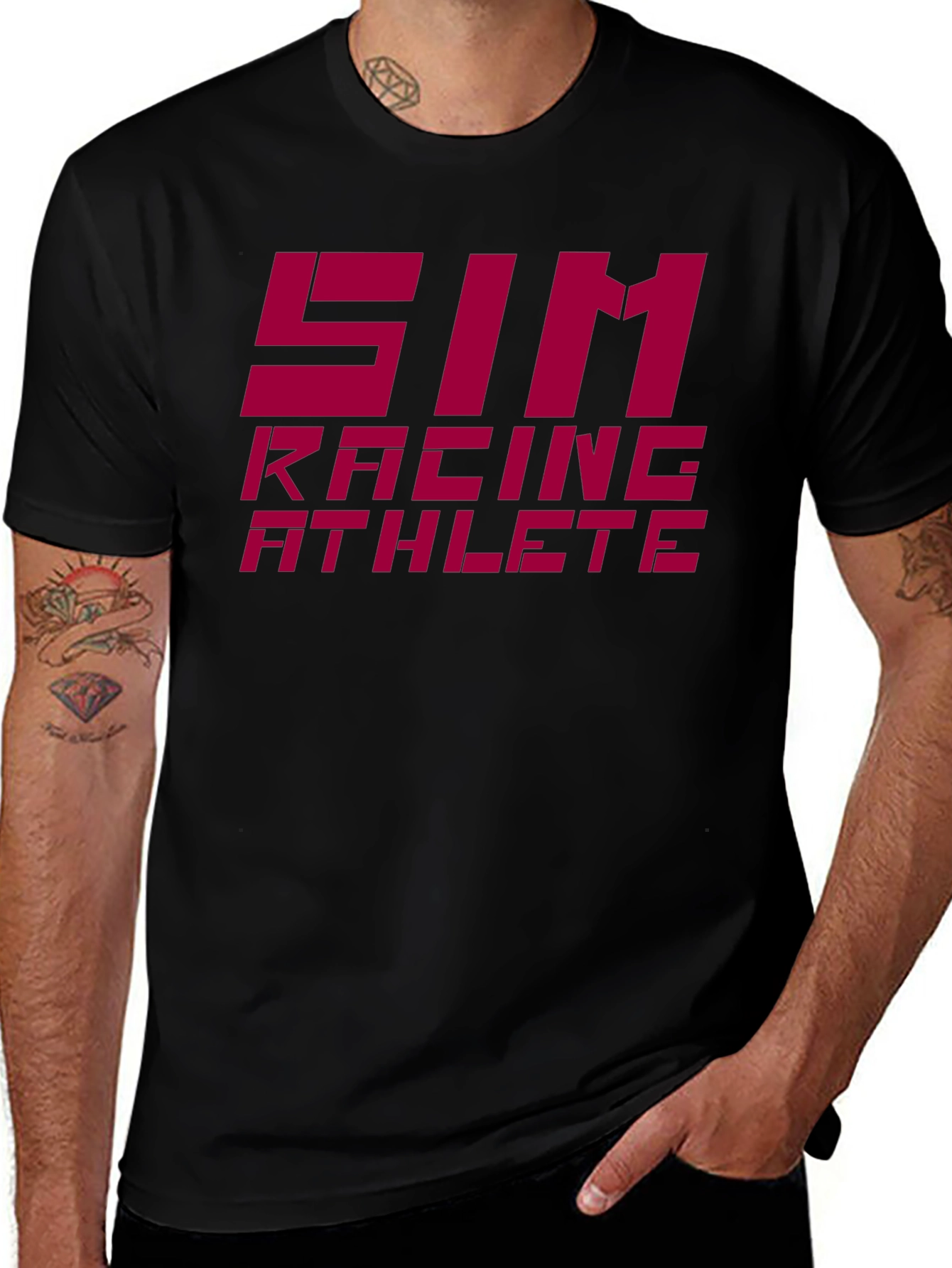 Sim Racing Athlete Black Graphic Tee