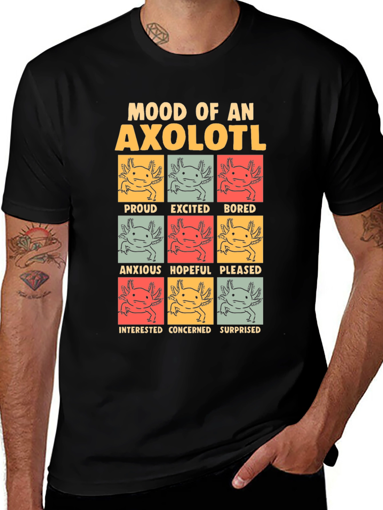 Mood of an Axolotl Black T-Shirt