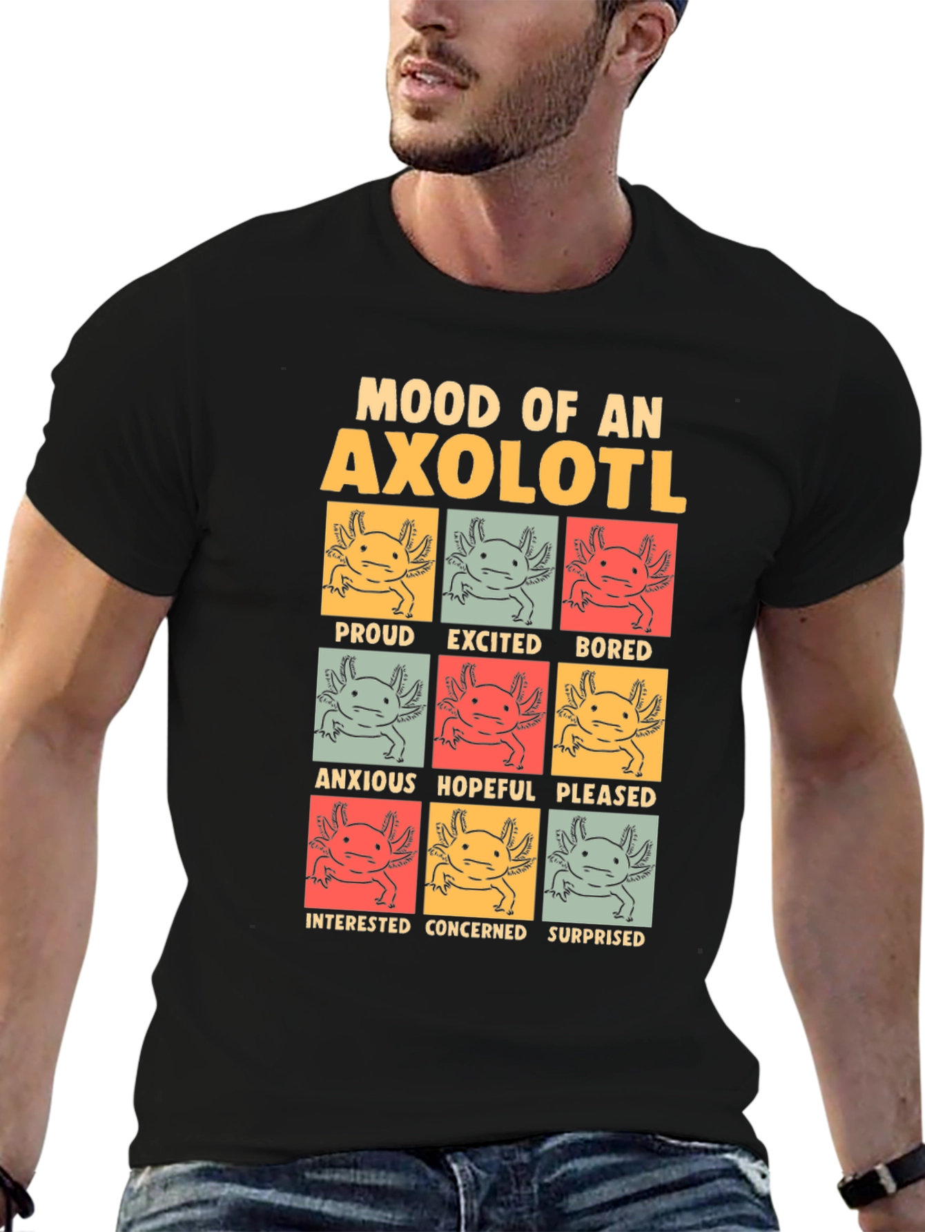 Mood of an Axolotl Black T-Shirt