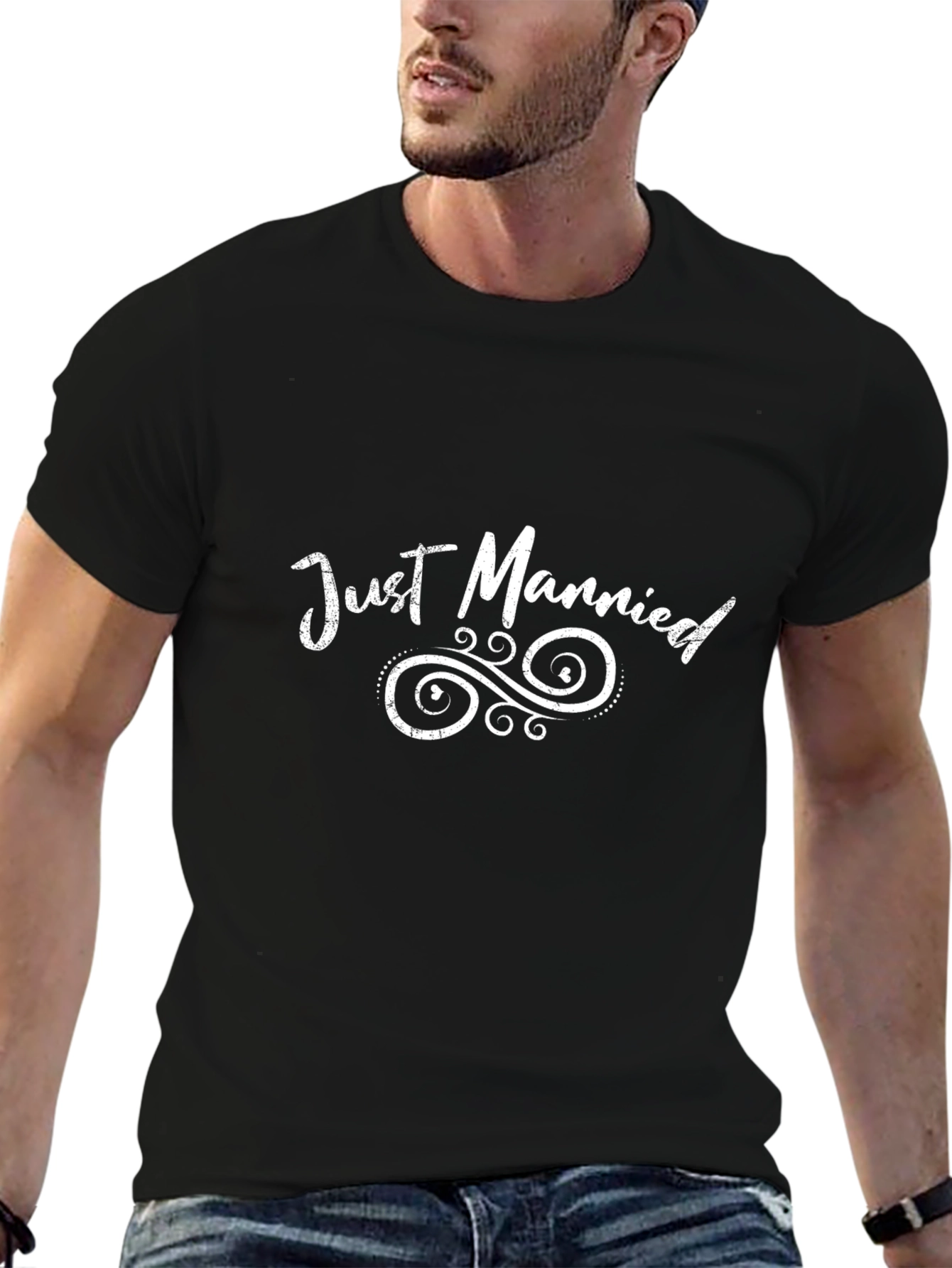 Just Married Graphic Tee - Black
