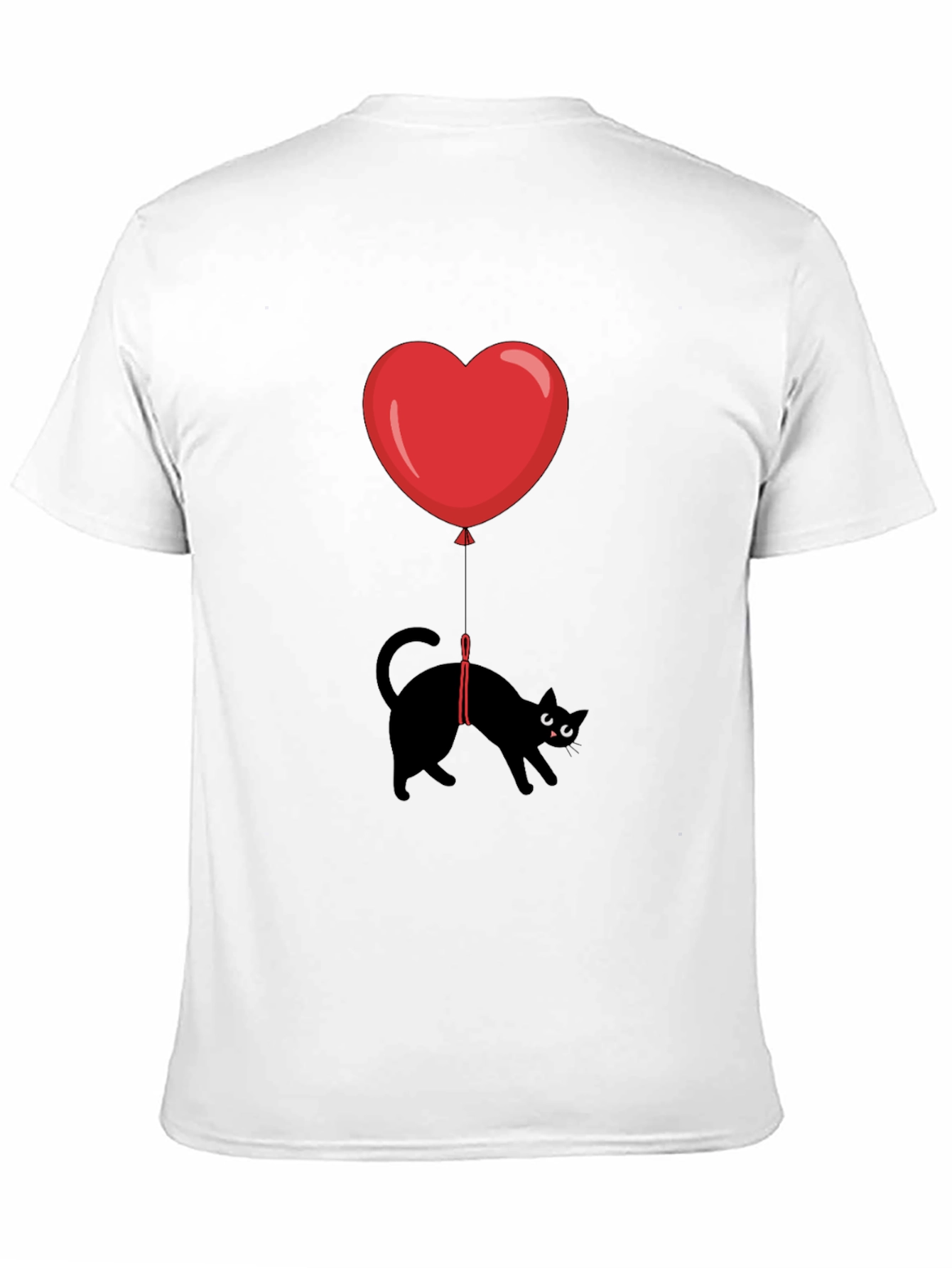 Black Cat Heart Balloon T-Shirt