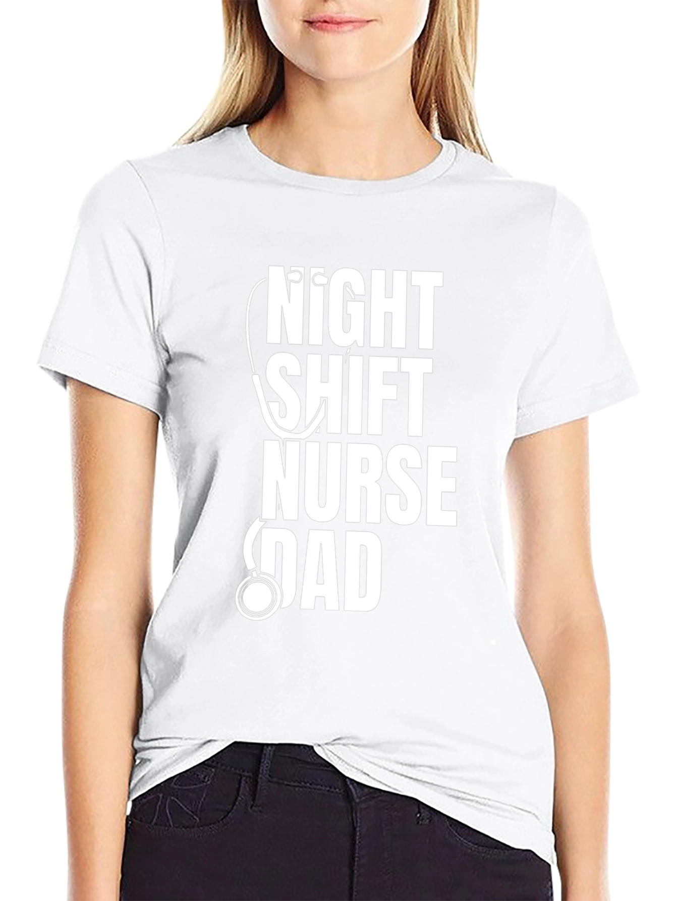 Night Shift Nurse Dad T-Shirt - Black